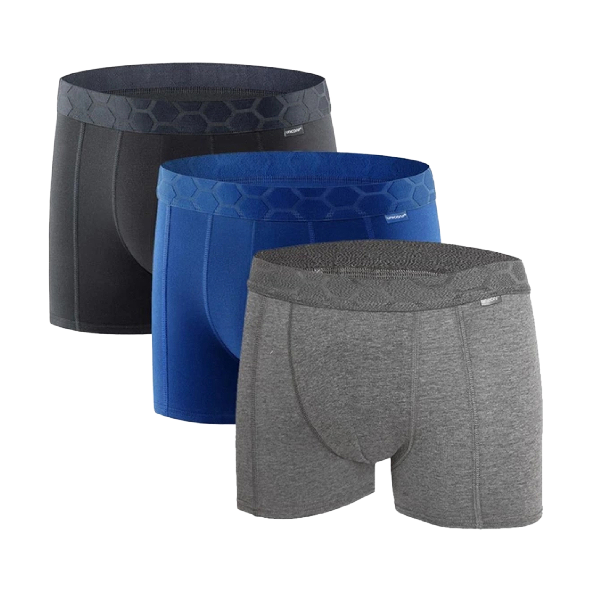 

Труси-боксери чоловічі Uniconf UBB116R1Set, Black/Dark Blue/Grey, розмір L, 3 шт