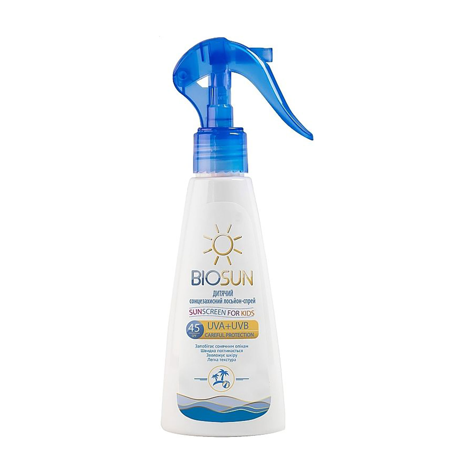 

Дитячий сонцезахисний лосьйон-спрей Bioton Cosmetics BioSun Sunscreen For Kids, SPF 45, 300 мл