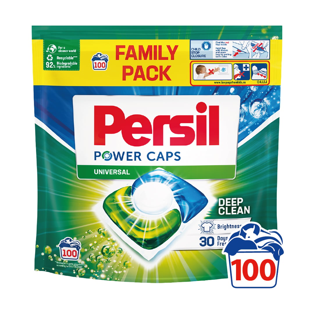 Капсули для прання Persil Power Caps Universal Deep Clean, 100 циклів прання, 100 шт