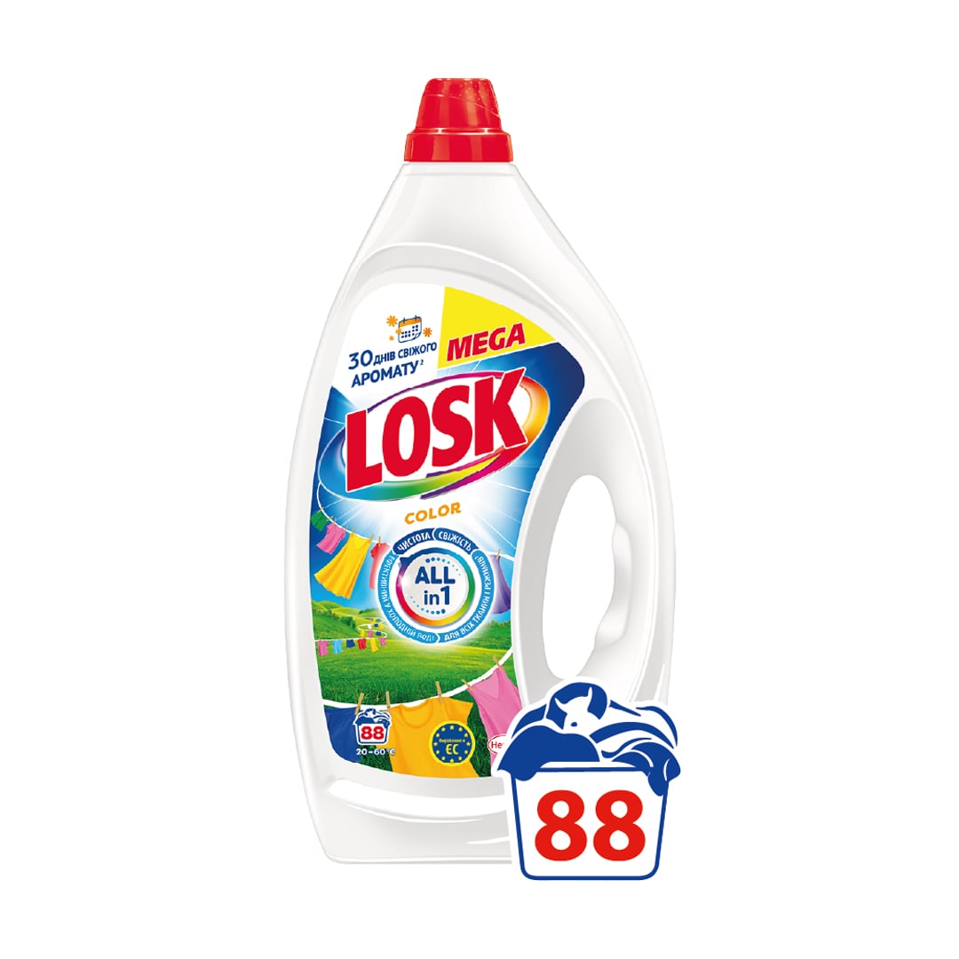 Гель для прання Losk Color, 88 циклів прання, 3.96 л