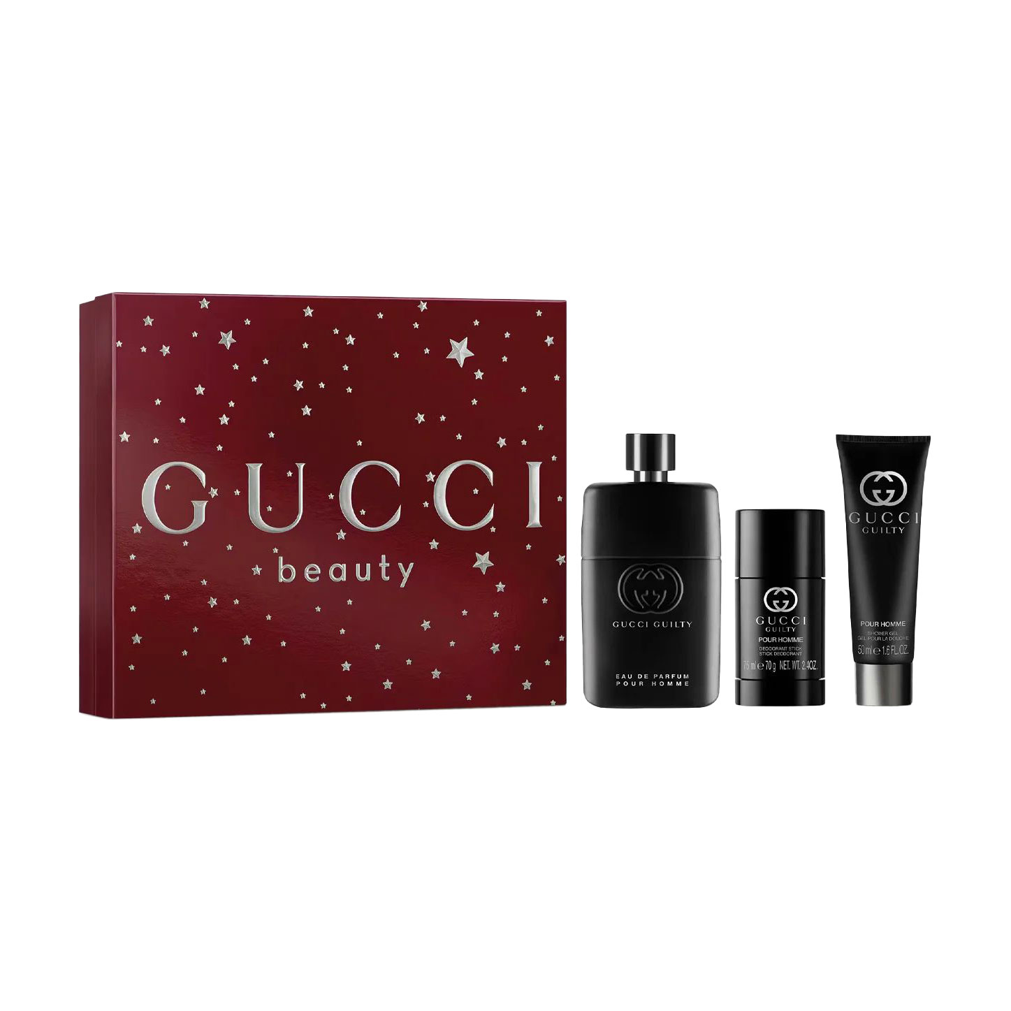 Парфумований набір чоловічий Gucci Guilty Pour Homme Set (парфумована вода, 90 мл + гель для душу, 50 мл + дезодорант-стік, 75 мл)