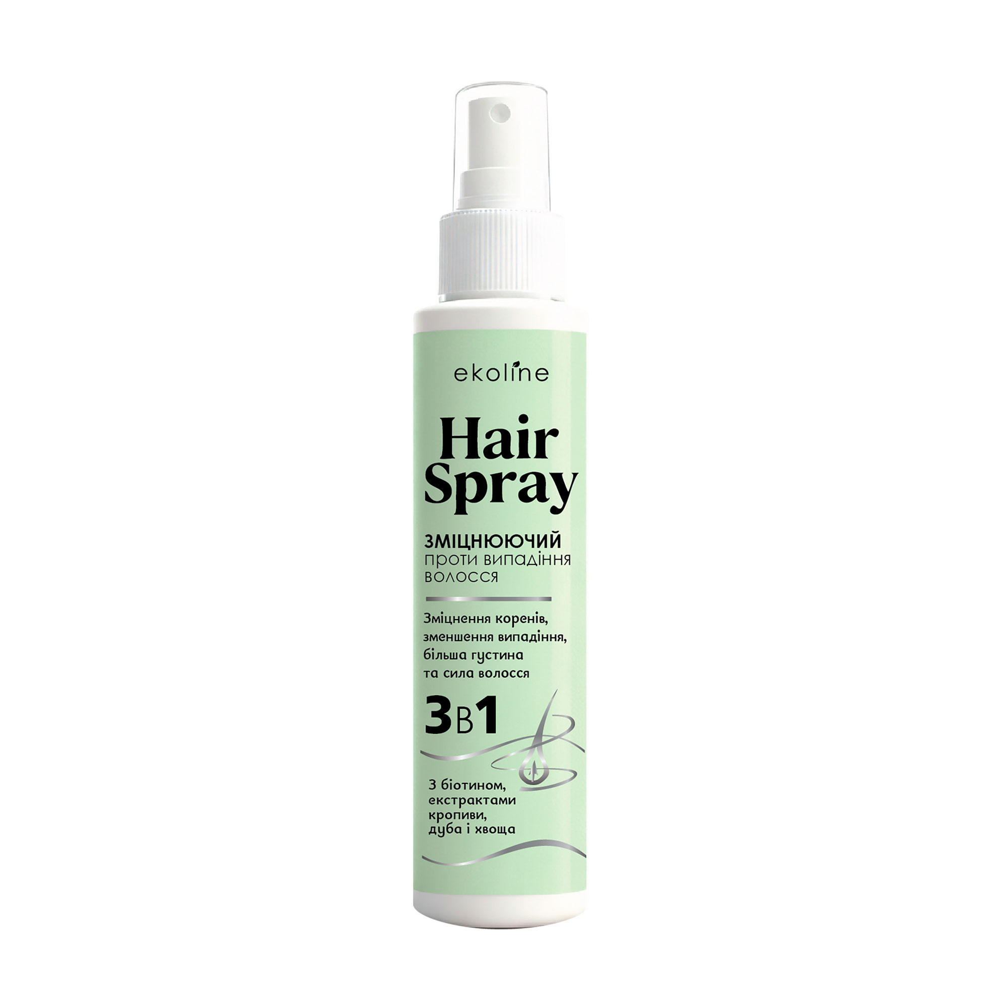 Зміцнювальний спрей 3 в 1 EkoLine Hair Spray проти випадіння волосся, 100 мл