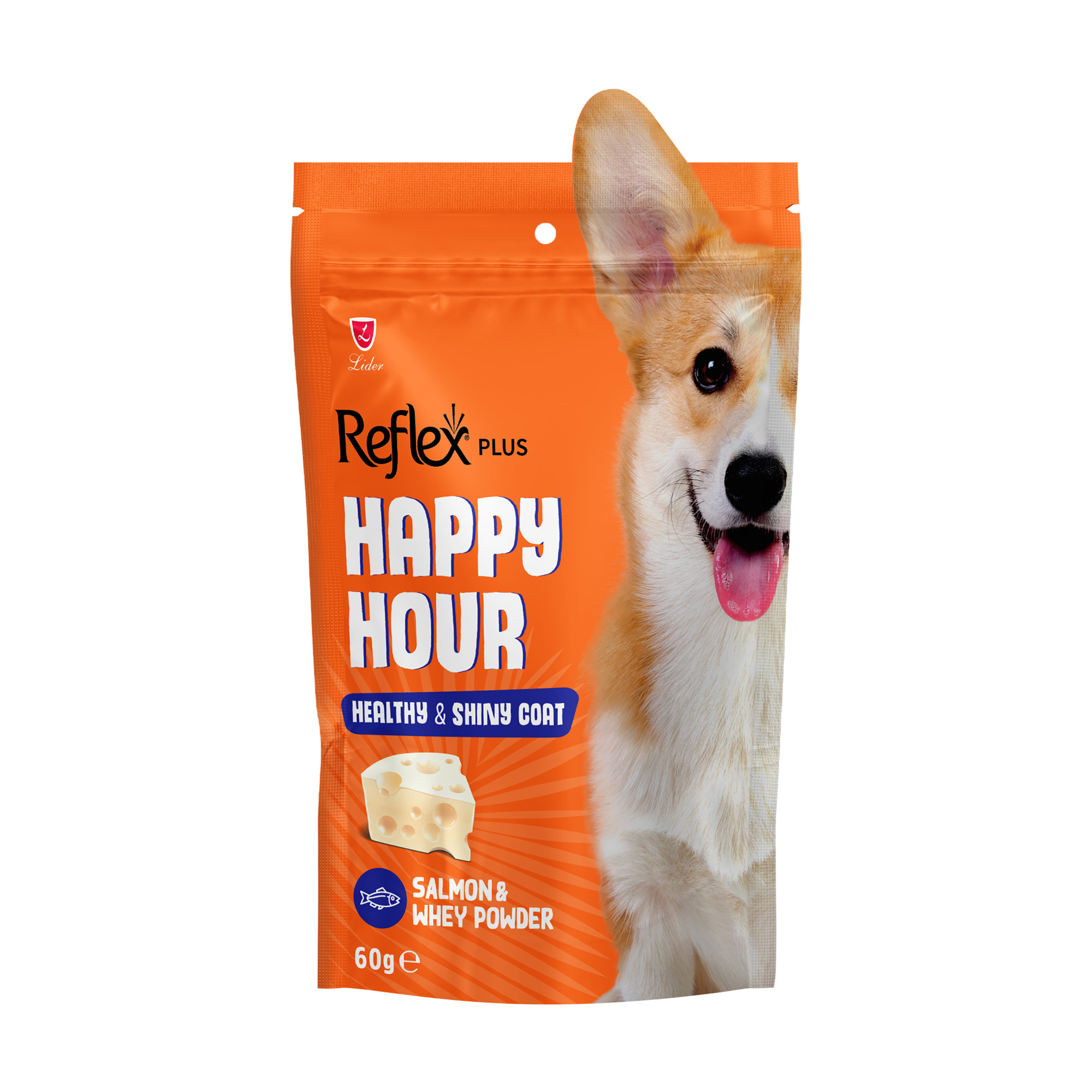 

Ласощі для собак Reflex Happy Hour Healthy & Shiny Coat Здорова та блискуча шерсть, з лососем, 60 г