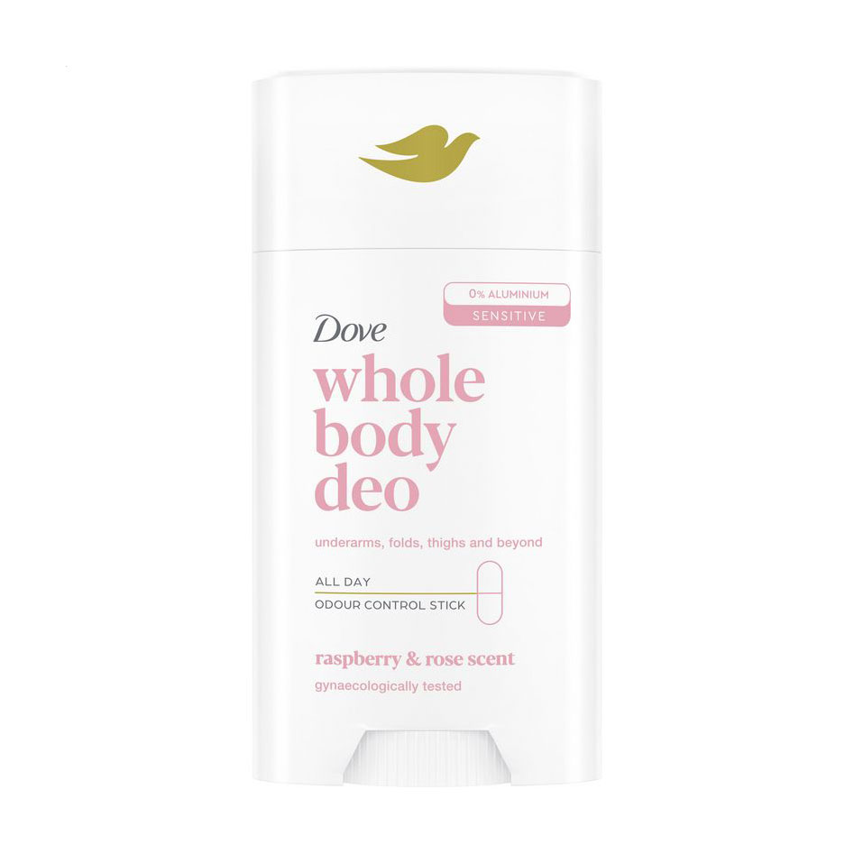Дезодорант-стік для всього тіла Dove Whole Body Deo з ароматом малини та троянди, 75 мл