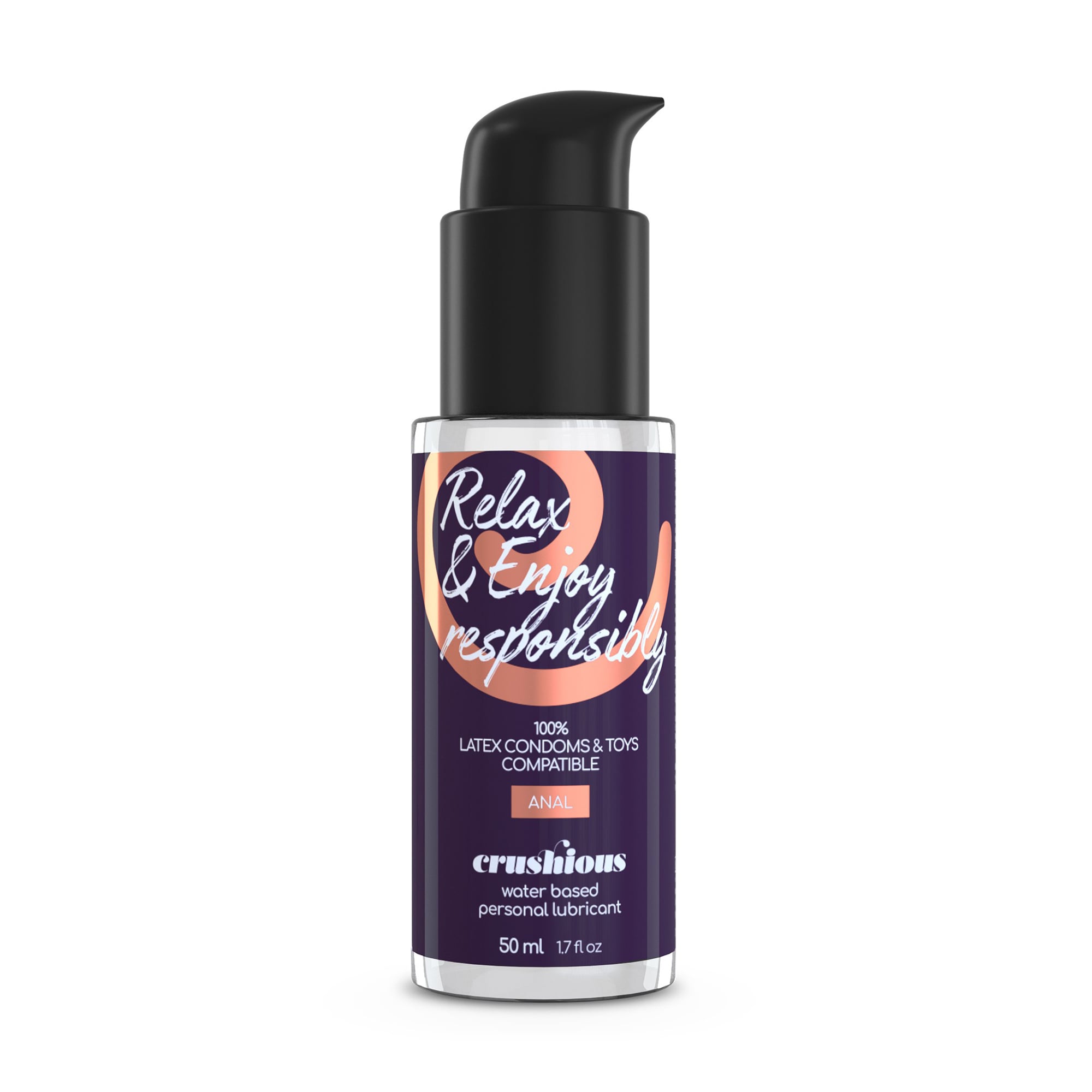 Анальний лубрикант crushious Relax & Enjoy responsibly Water Based Personal Lubricant на водній основі, 50 мл
