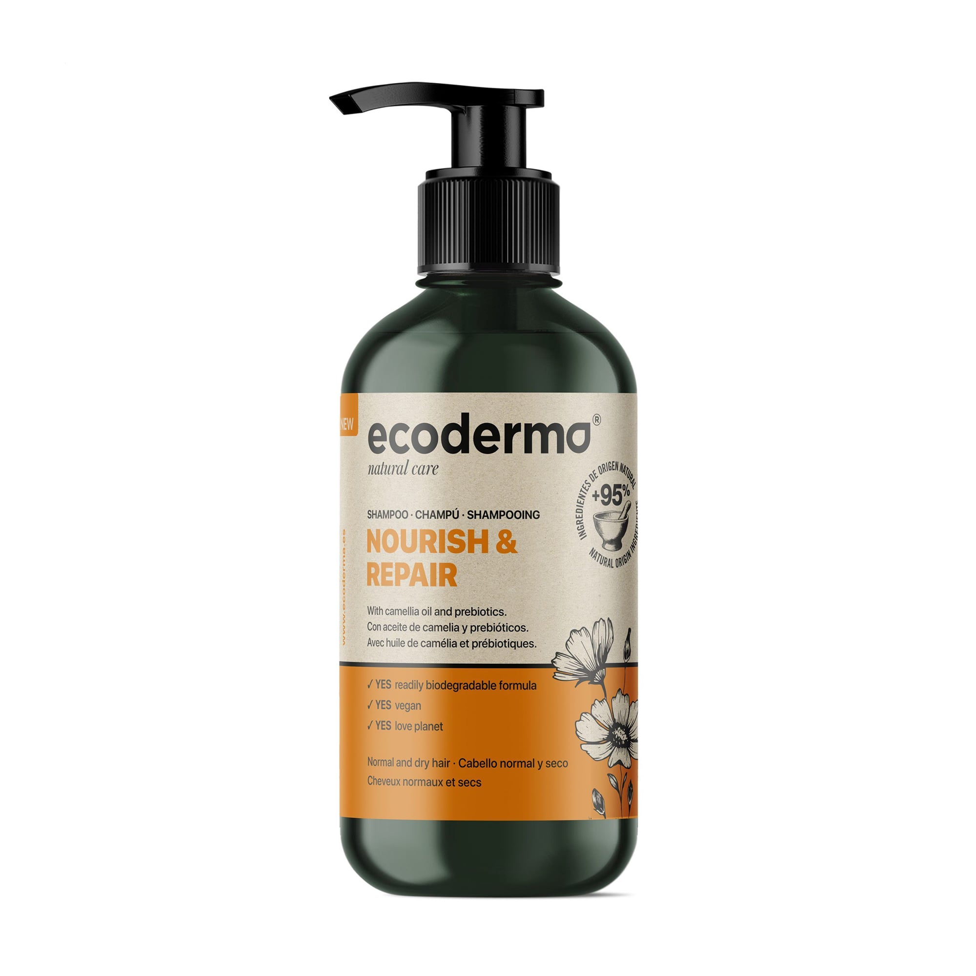 Шампунь Ecoderma Nourish & Repair Shampoo для нормального та сухого волосся, 500 мл