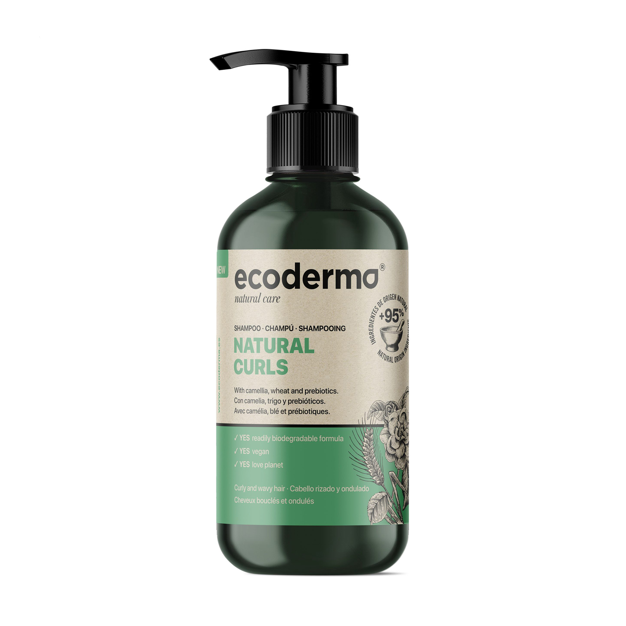 

Шампунь Ecoderma Natural Curls Shampoo для натуральних кучерів, 500 мл