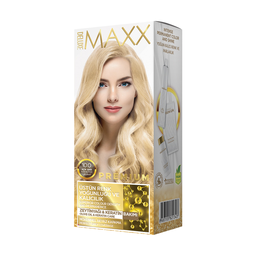 

Фарба для волосся Maxx Deluxe Premium 10.0 Світлий блонд, 110 мл