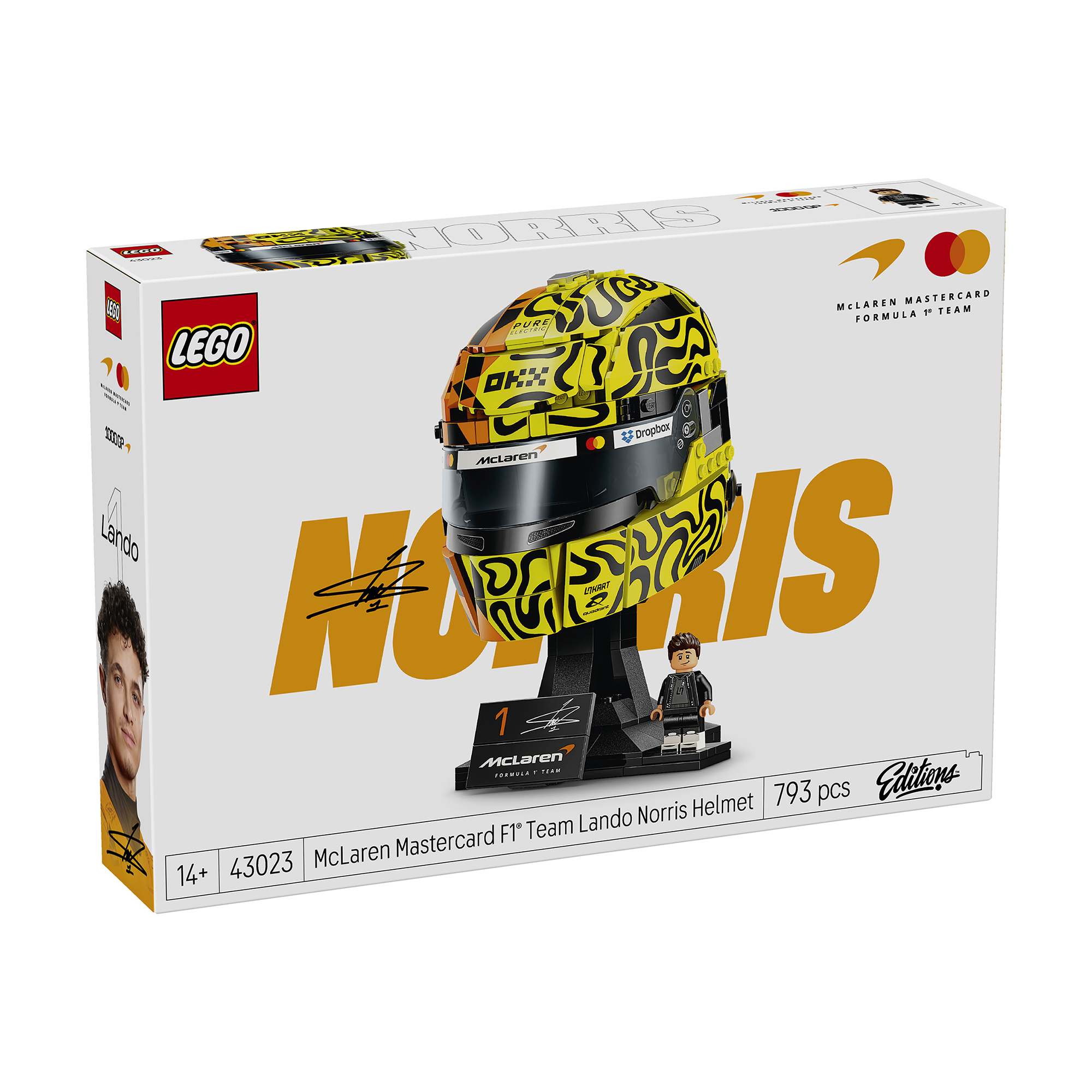 

Конструктор LEGO Editions Шолом Ландо Норріса McLaren Mastercard F1 Team, 793 деталі, від 14 років (43023)