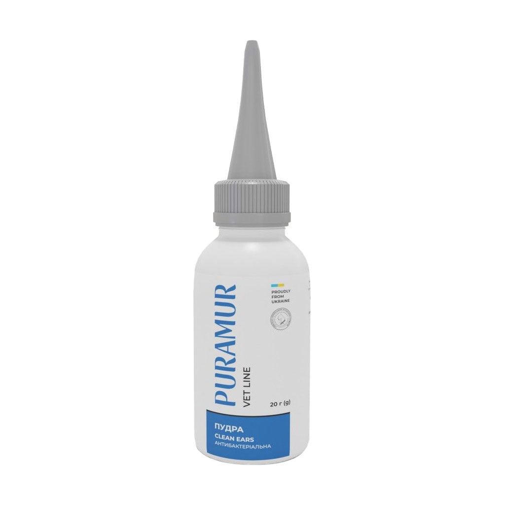 Пудра для собак та котів Puramur Vet Line Clean Ears Чисті вуха, антибактеріальна, 20 г
