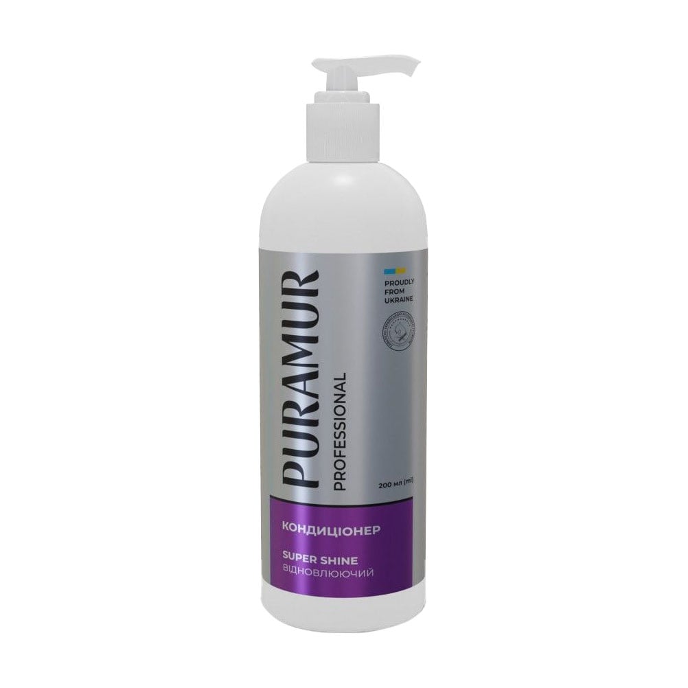 Кондиціонер для собак та котів Puramur Professional Super Shine Відновлювальний, 200 мл