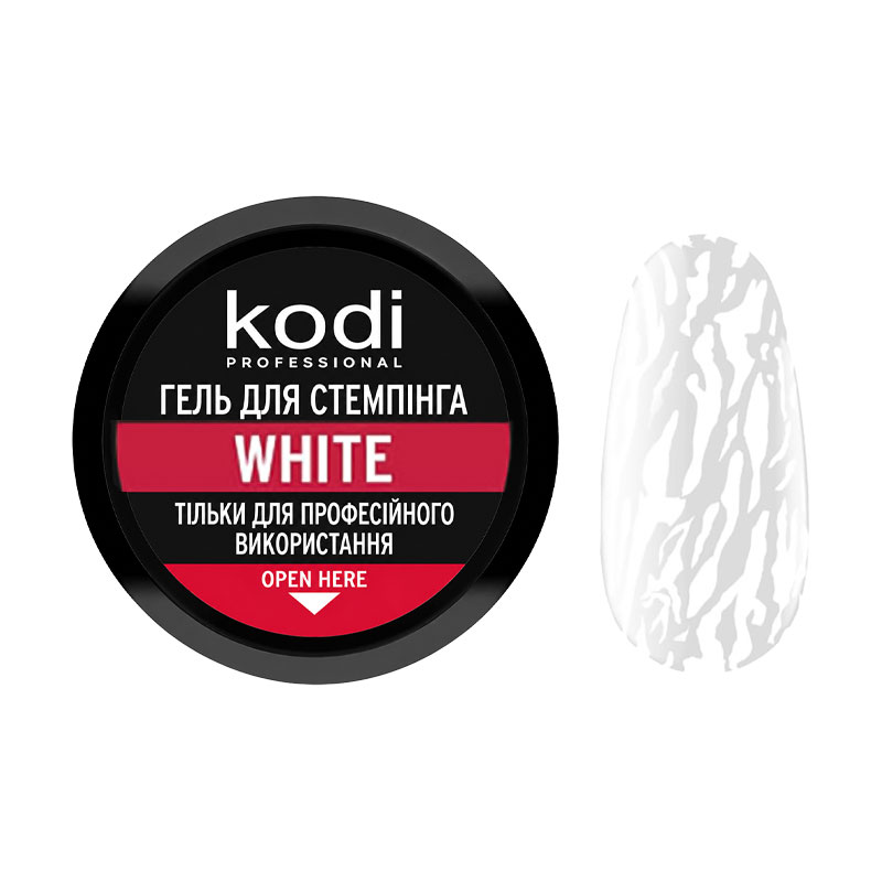 Гель для стемпінгу Kodi Professional Stamping Gel, White, 4 мл