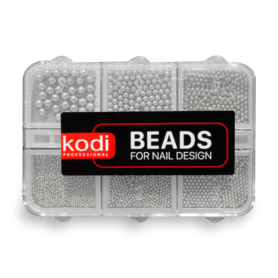 

Бісер для дизайну нігтів Kodi Professional Beads For Nail Design, Light Gray