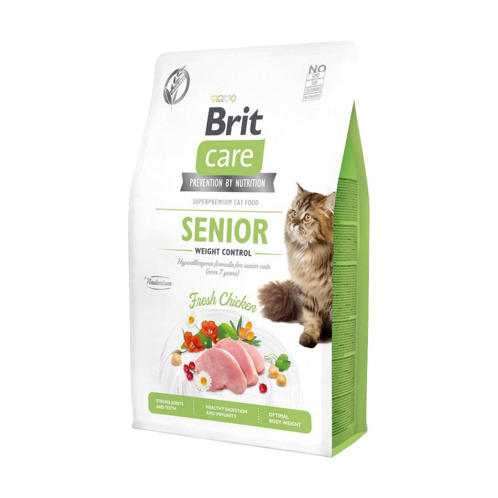 Сухий корм для літніх котів Brit Care Senior Weight Control з надмірною вагою, зі смаком курки, 2 кг
