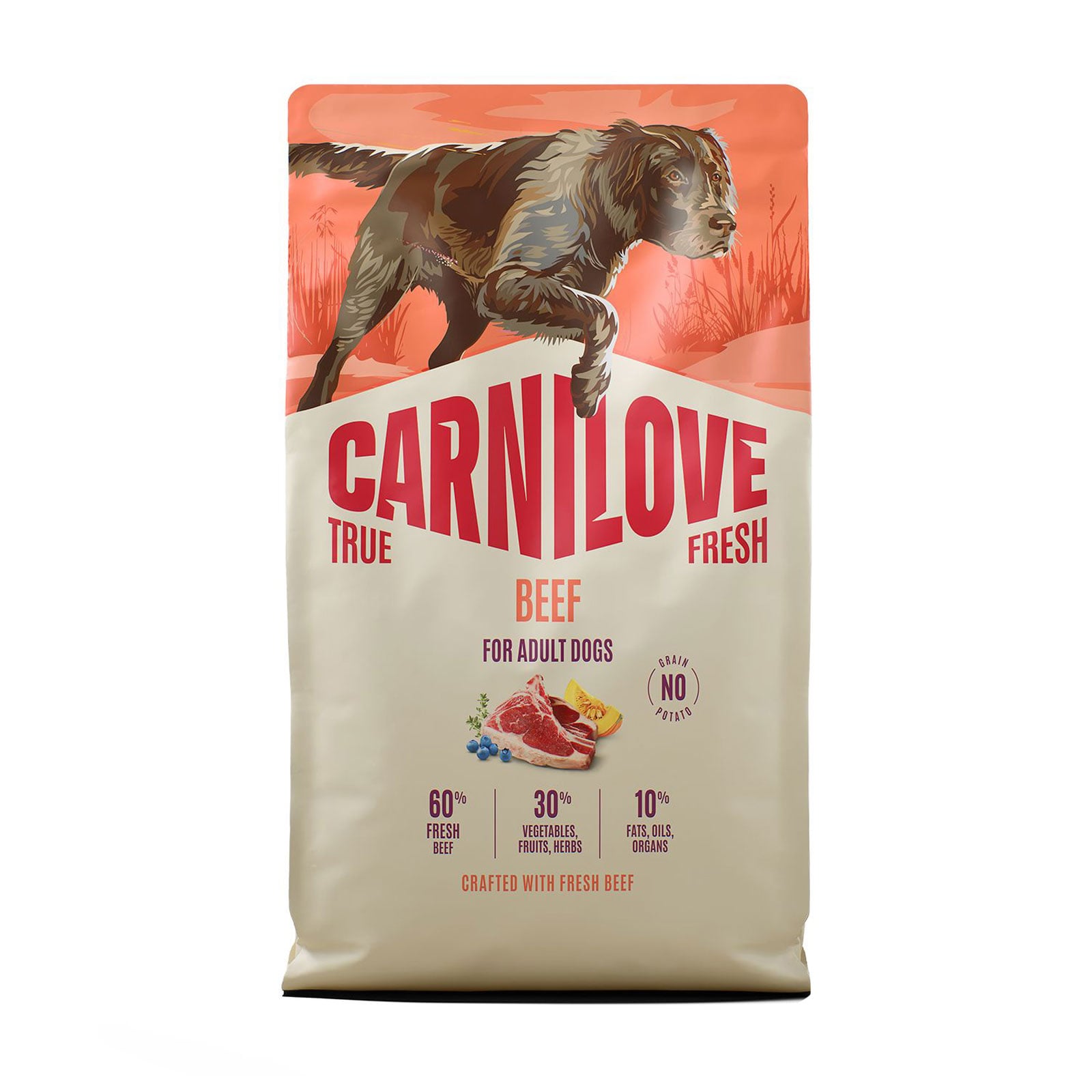 

Сухий корм для дорослих собак всіх порід Carnilove True Fresh Beef з яловичиною, 4 кг