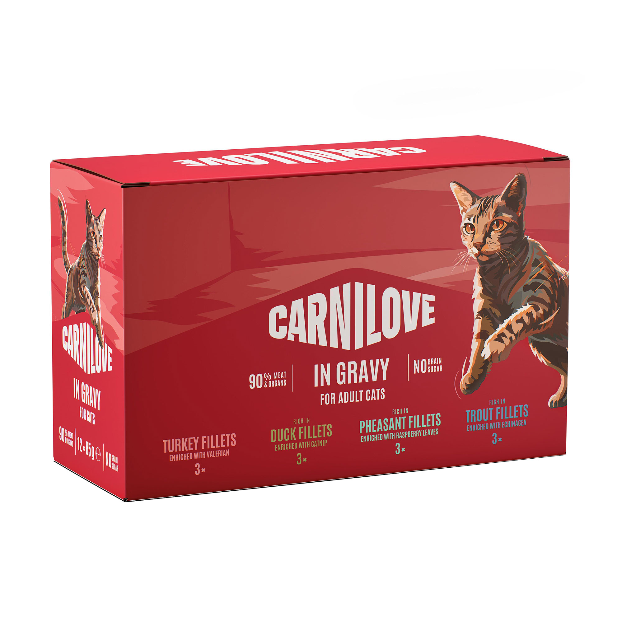 

Набір вологого корму для дорослих котів Carnilove Gravy Multipack в соусі, 12*85 г