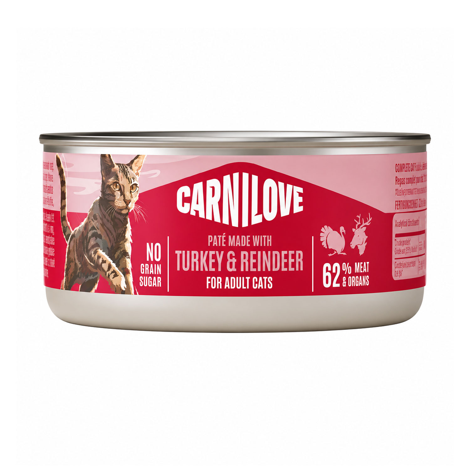 

Вологий корм для дорослих котів Carnilove Turkey & Reindeer Паштет з індичкою та північним оленем, 100 г