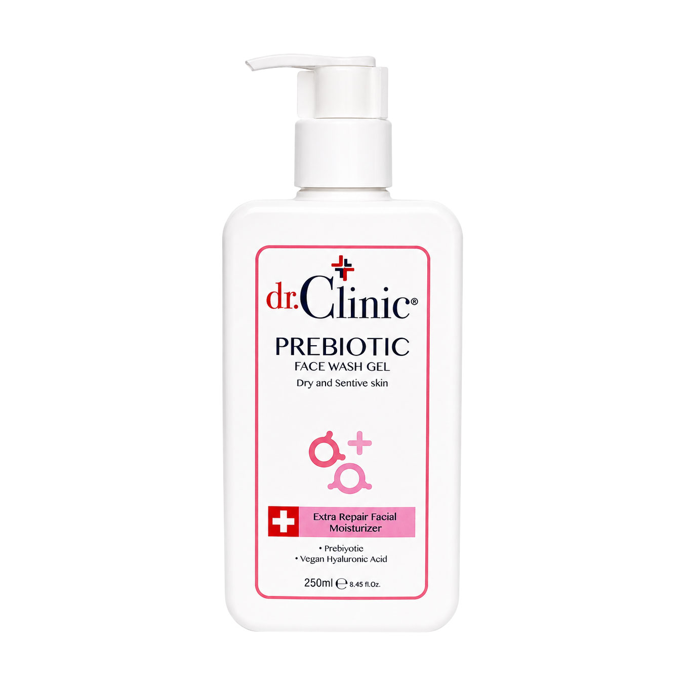 

Пребіотичний гель для вмивання Dr.Clinic Prebiotic Face Wash Gel для сухої та чутливої шкіри, з гіалуроновою кислотою та колагеном, 250 мл