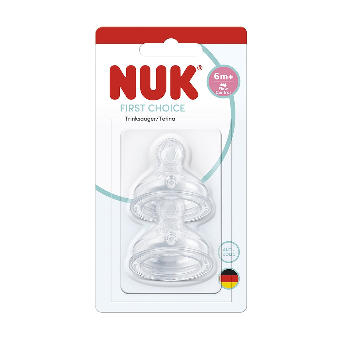 Силіконова соска NUK First Choice Flow Con від 6 місяців, 2 шт (3954277)