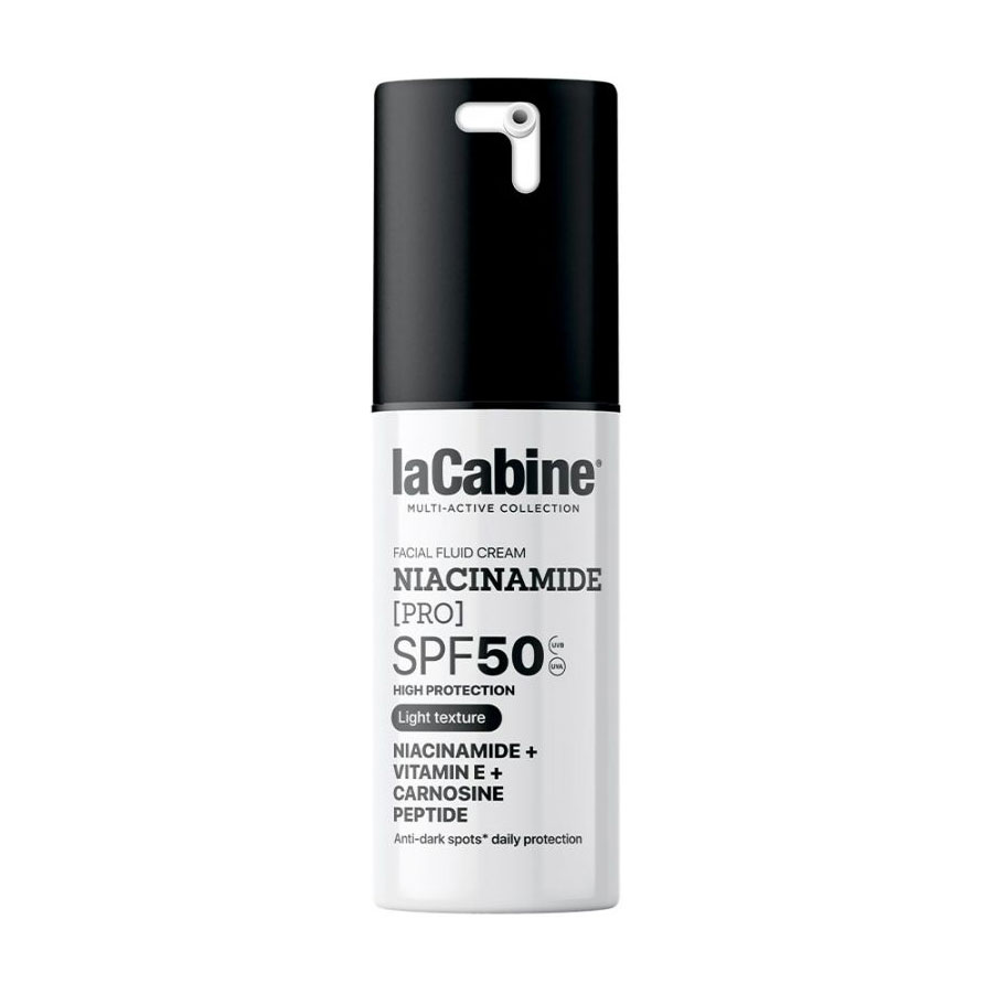 Сонцезахисний крем-флюїд для обличчя LaCabine Niacinamide [Pro] Facial Fluid Cream, SPF 50, з 5% ніацинаміду, 30 мл