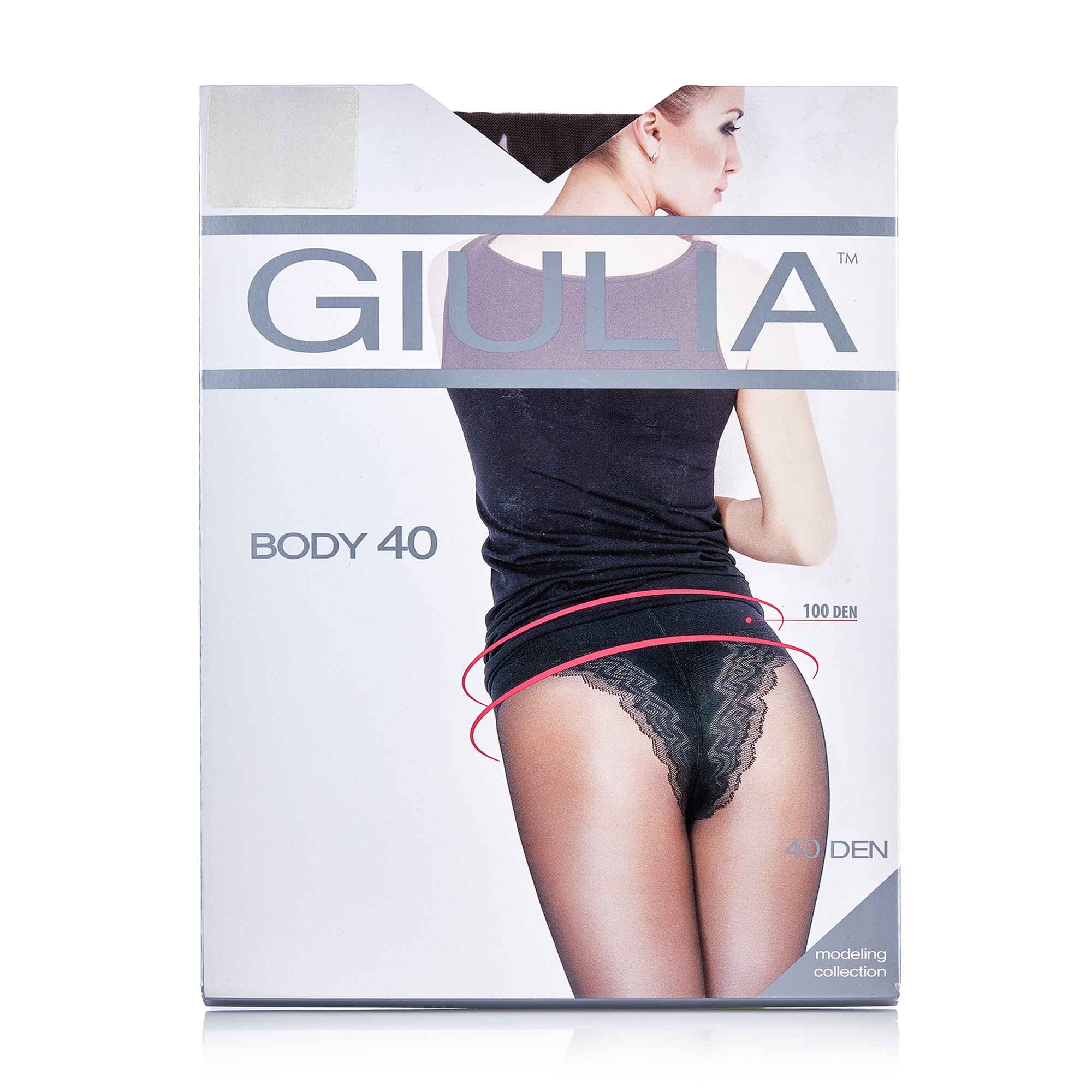 

Моделювальні колготки жіночі Giulia Body з коригувальними трусиками, 40 DEN, Cappuccino, розмір 2