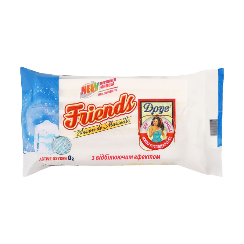 

Господарське тверде мило Друг Friends Savon de Marseille для прання з відбілювальним ефектом, 125 г