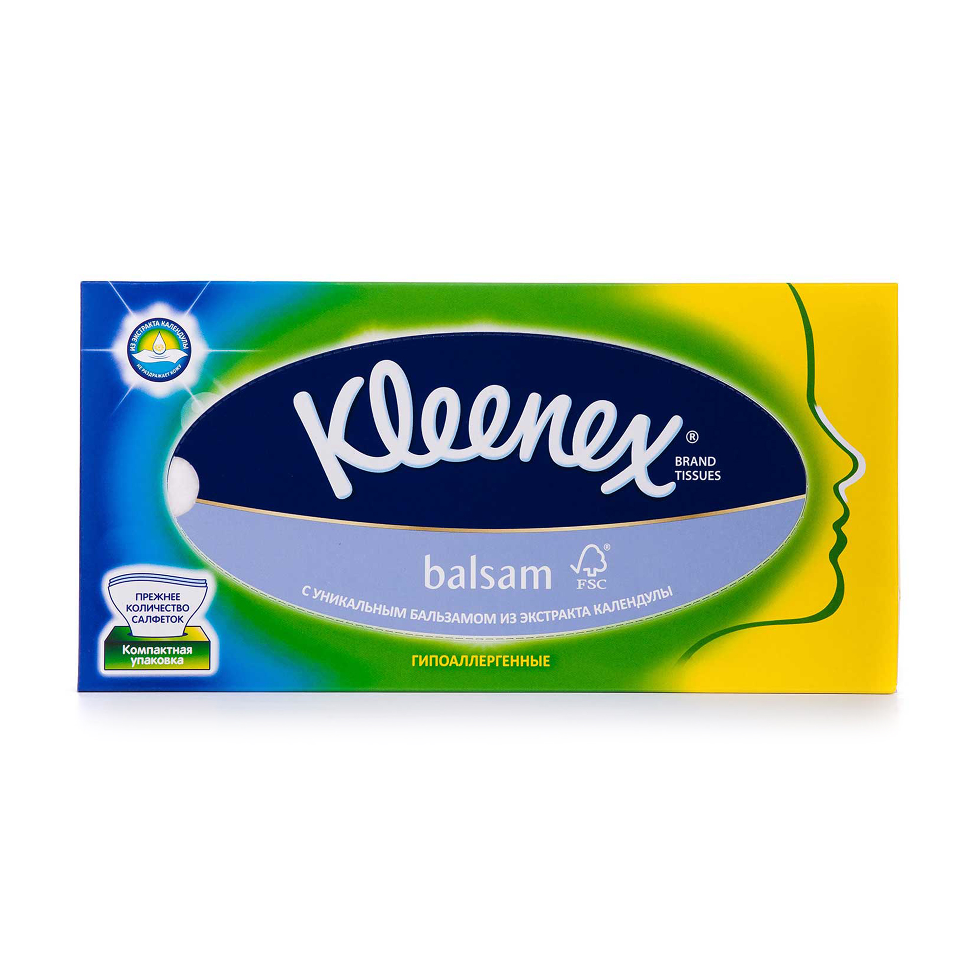 

Косметичні серветки Kleenex Balsam 3-шарові, в коробці, 72 шт