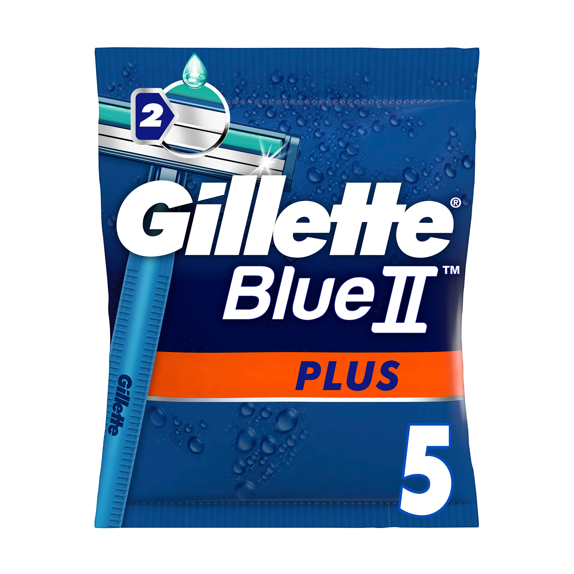 

Одноразові станки для гоління чоловічі (бритви) Gillette Blue 2 Plus, 5 шт