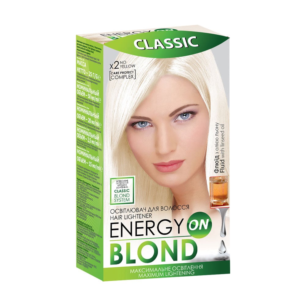 

Освітлювач для волосся Acme Color Energy Blond Classic з флюїдом з олією льону