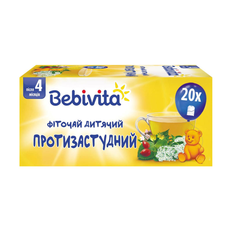 

Дитячий фіточай Bebivita Протизастудний, від 4 місяців, 20*1.5 г
