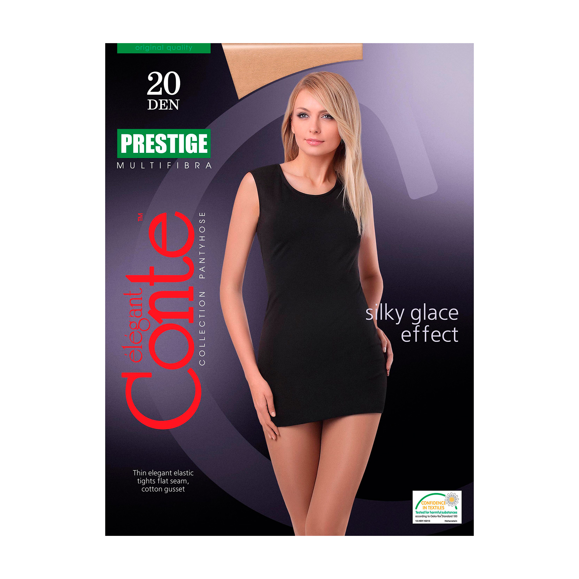 

Колготки жіночі Conte elegant Prestige з ефектом ніжного шовку, без шортиків, 20 DEN, Shade, розмір 3