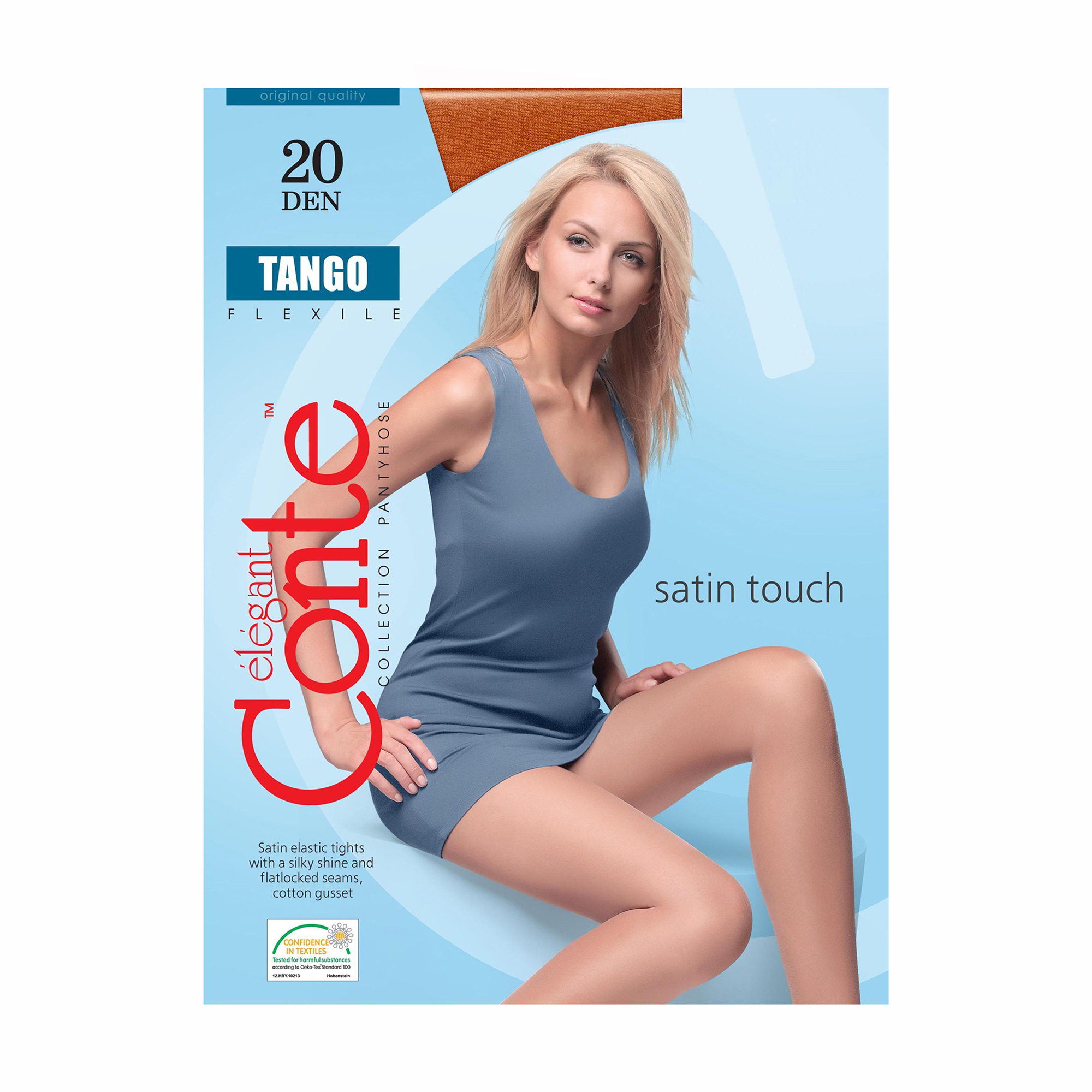 

Колготки жіночі Conte elegant Tango класичні, без шортиків, 20 DEN, Mocca, розмір 5