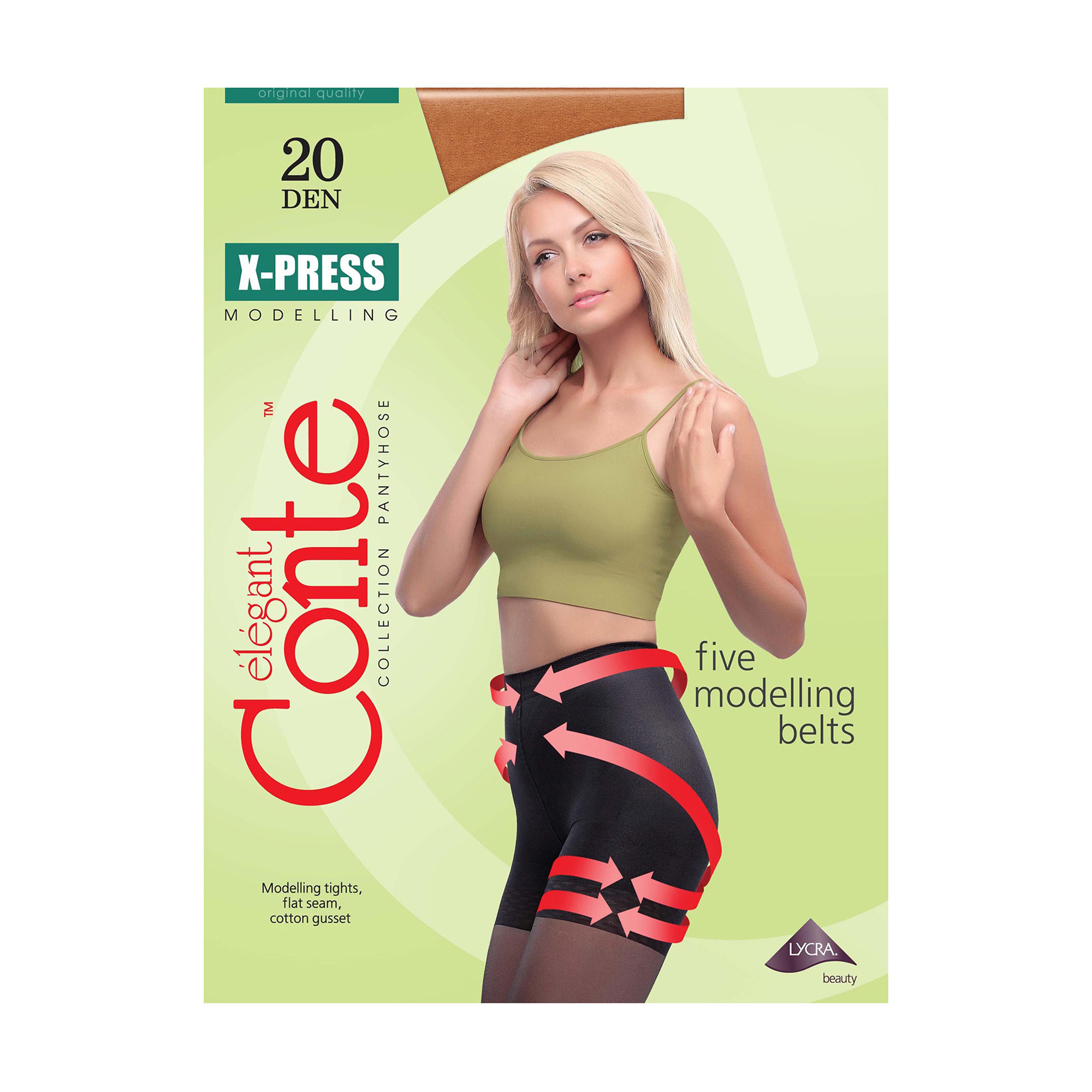 Акция на Колготки жіночі Conte elegant X-Press з коригувальними шортиками та ефектом push-up, 20 DEN, Shade, розмір 2 от Eva