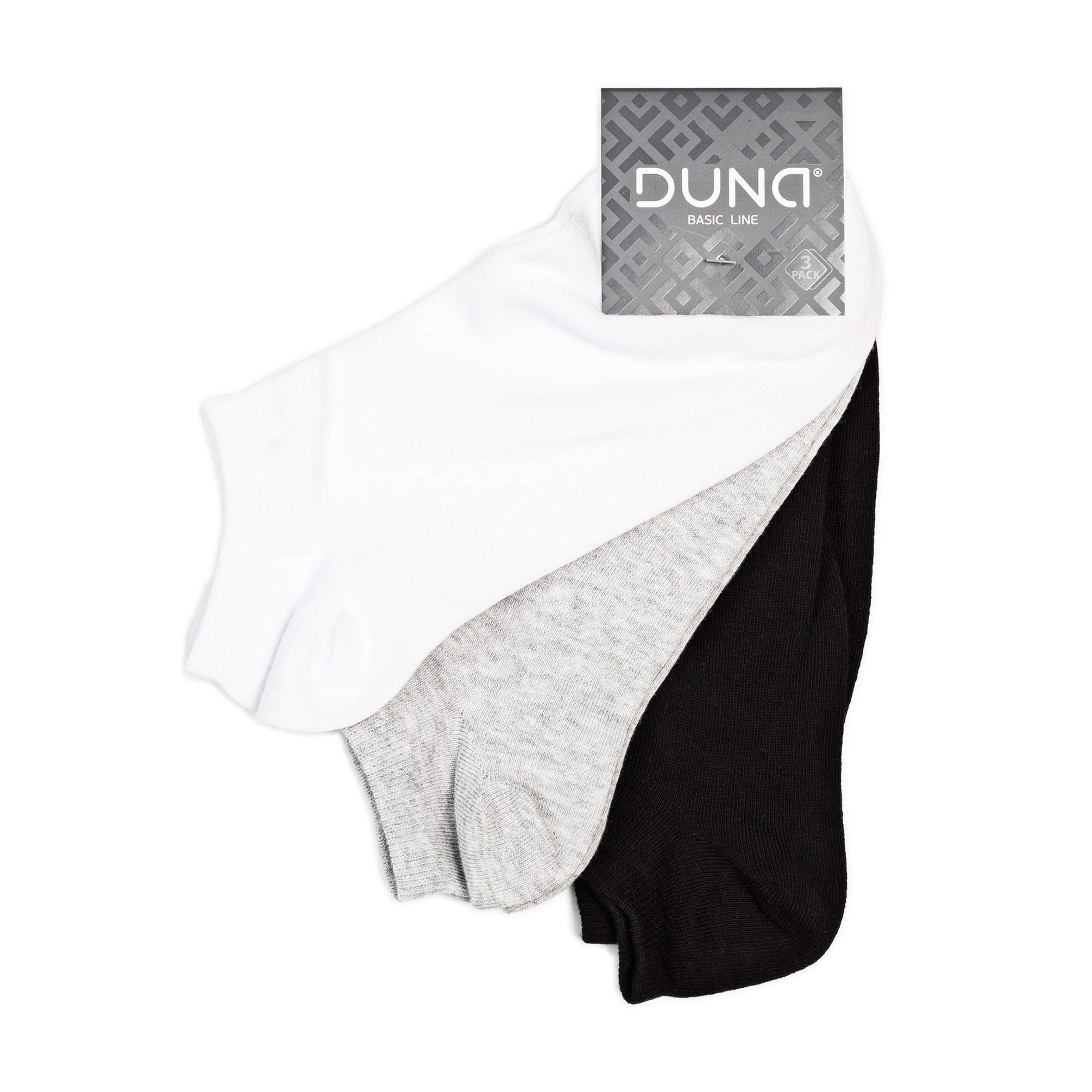 

Набір шкарпеток чоловічих Duna 1064 укорочені, білі, сірі, чорні, розмір 25-27 (3 пари)