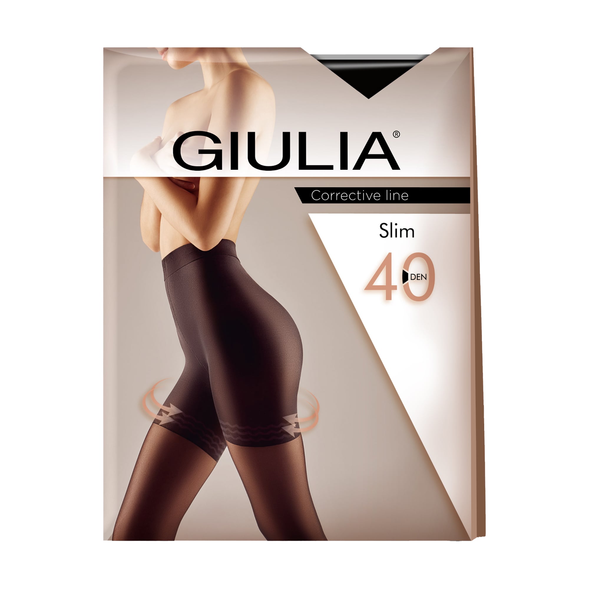 

Моделювальні колготки жіночі Giulia Slim з підтягувальними шортиками, 40 DEN, Nero, розмір 4