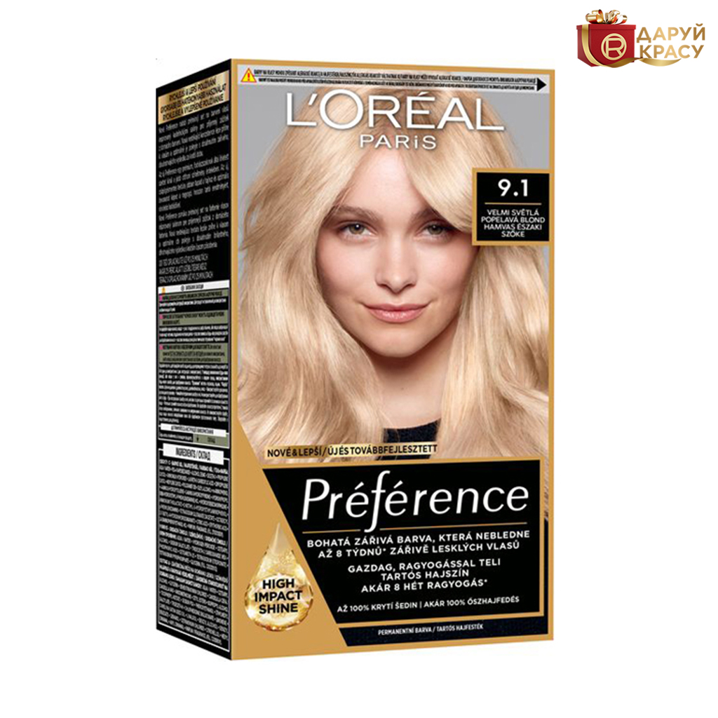 

Стійка фарба для волосся L'Oreal Paris Preference 9.1, 174 мл