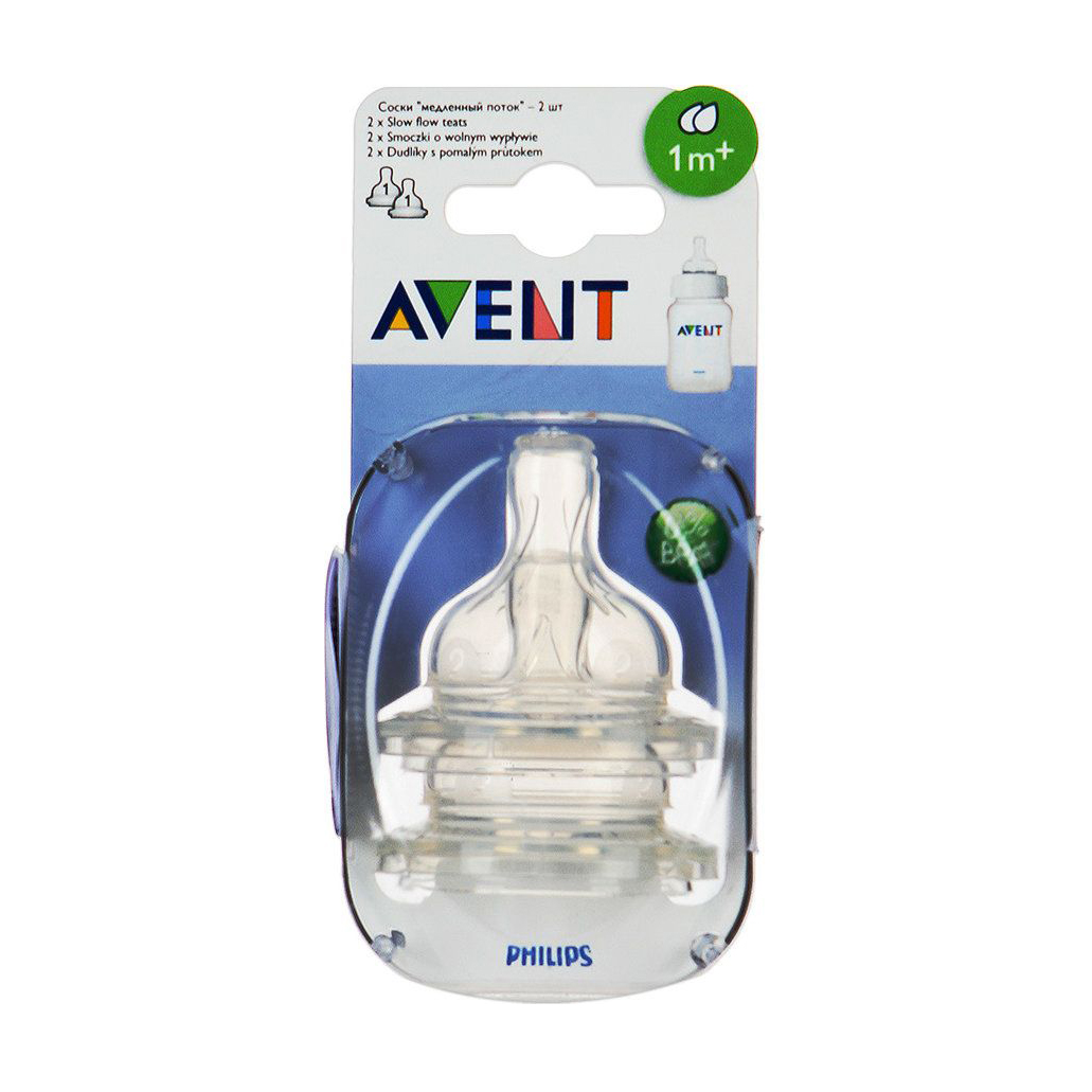 

Дитяча силіконова соска AVENT Classic на 2 отвори, від 1 місяця, 2 шт (SCF632/27)