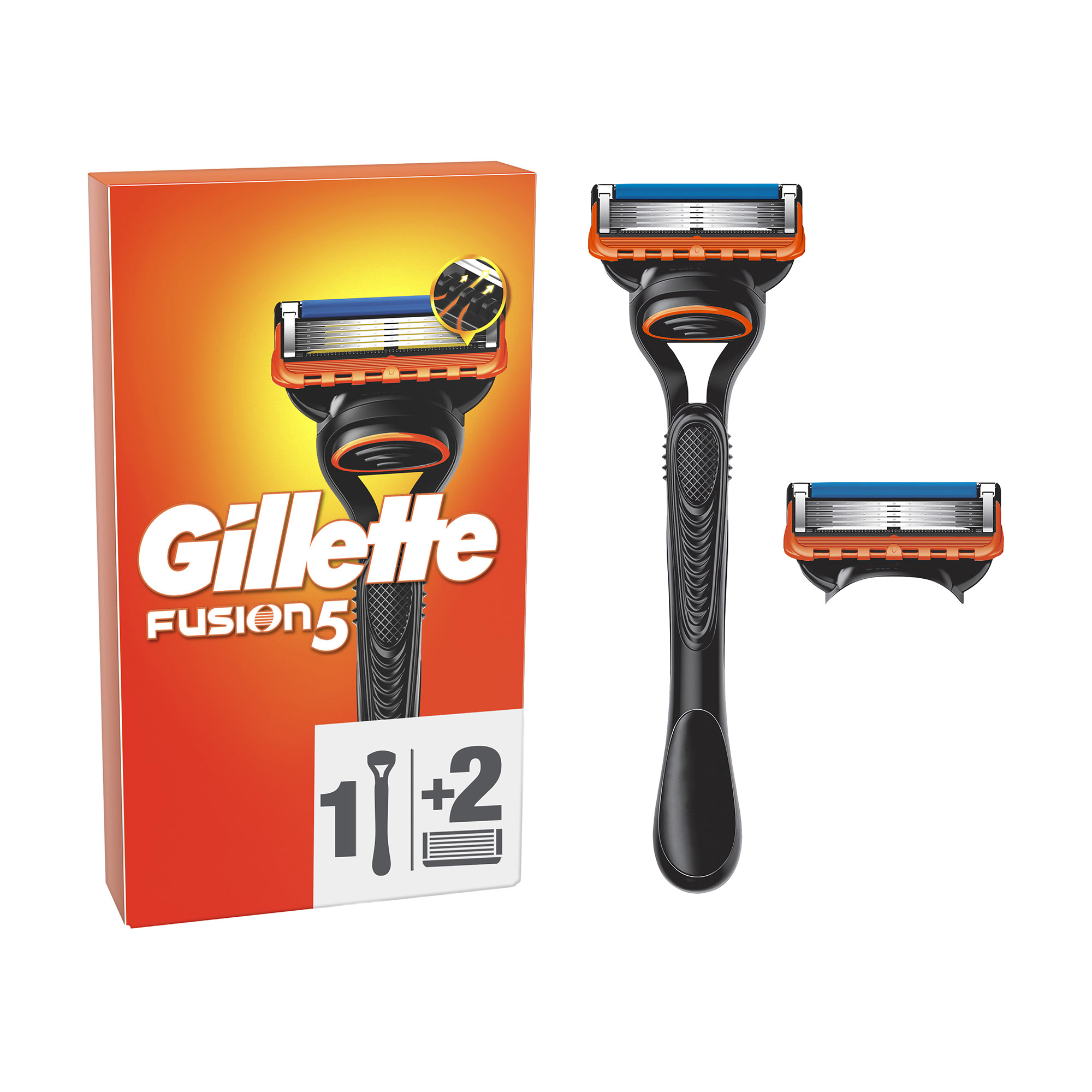 Станок для гоління чоловічий (бритва) Gillette Fusion5 з 2 змінними картриджами