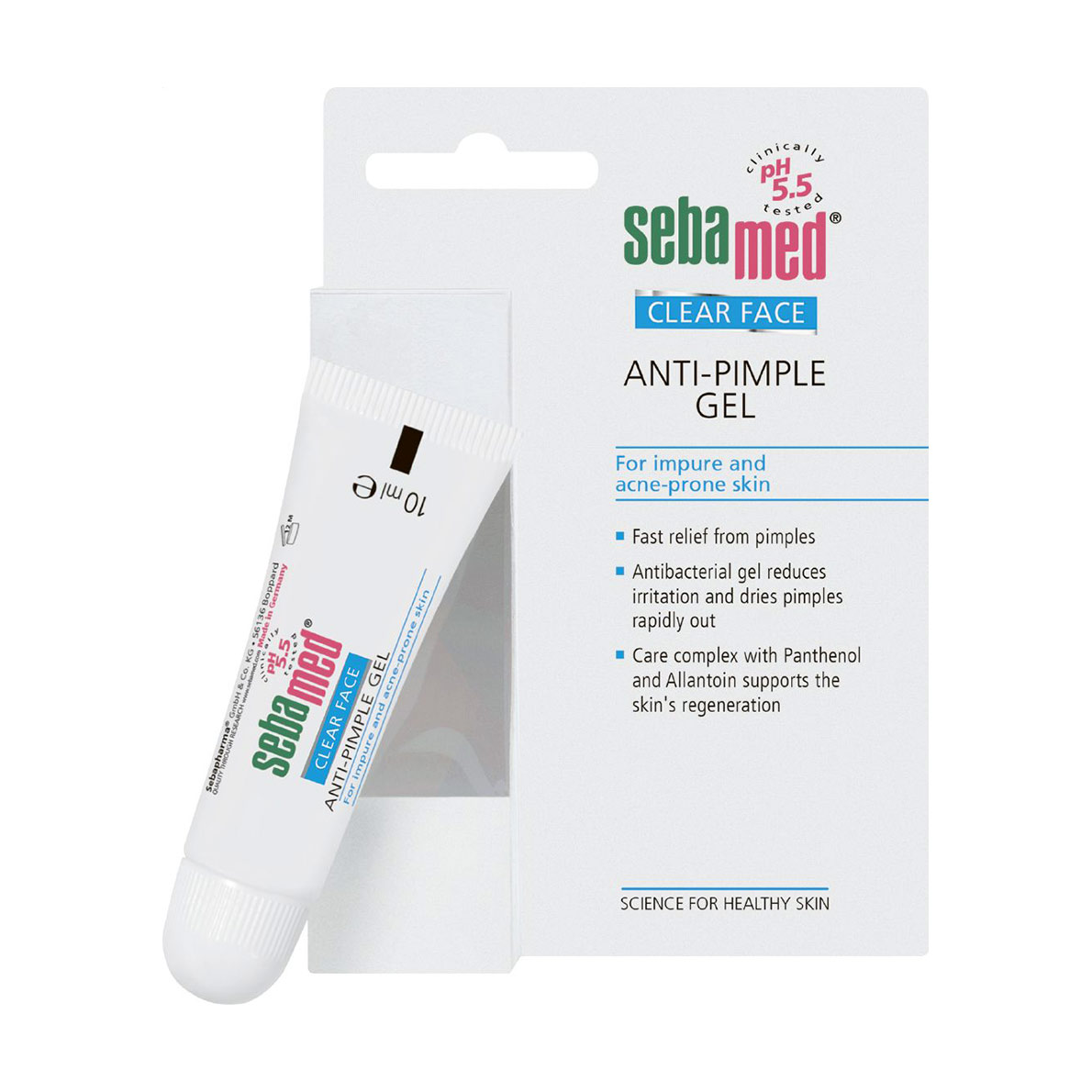 

Локальний очищувальний гель для обличчя Sebamed Clear Face anti-Pimple Gel проти прищів, 10 мл