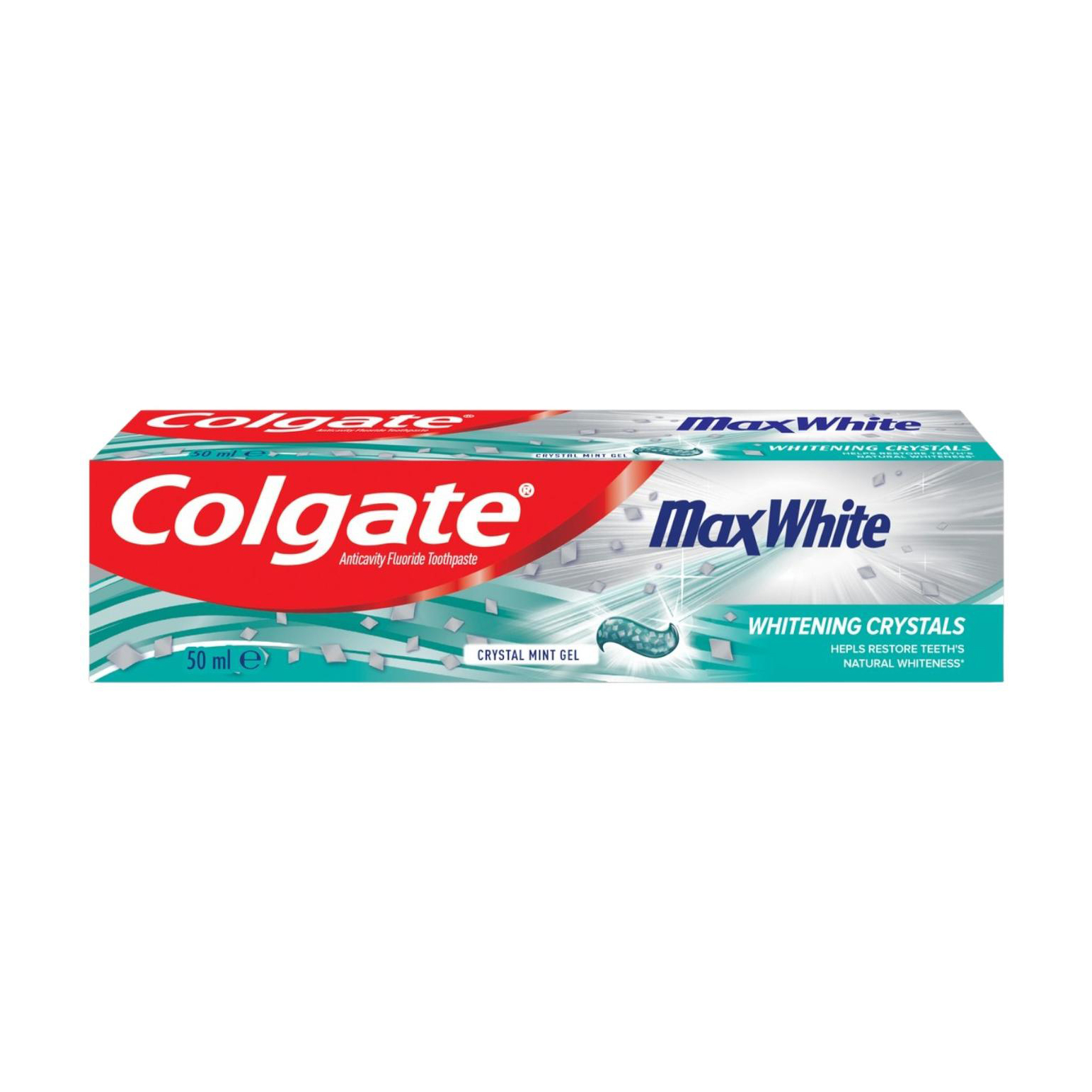 

Уцінка! Зубна паста Colgate Max White Макс блиск, Кришталева м'ята, з відбілювальними пластинками, 50 мл