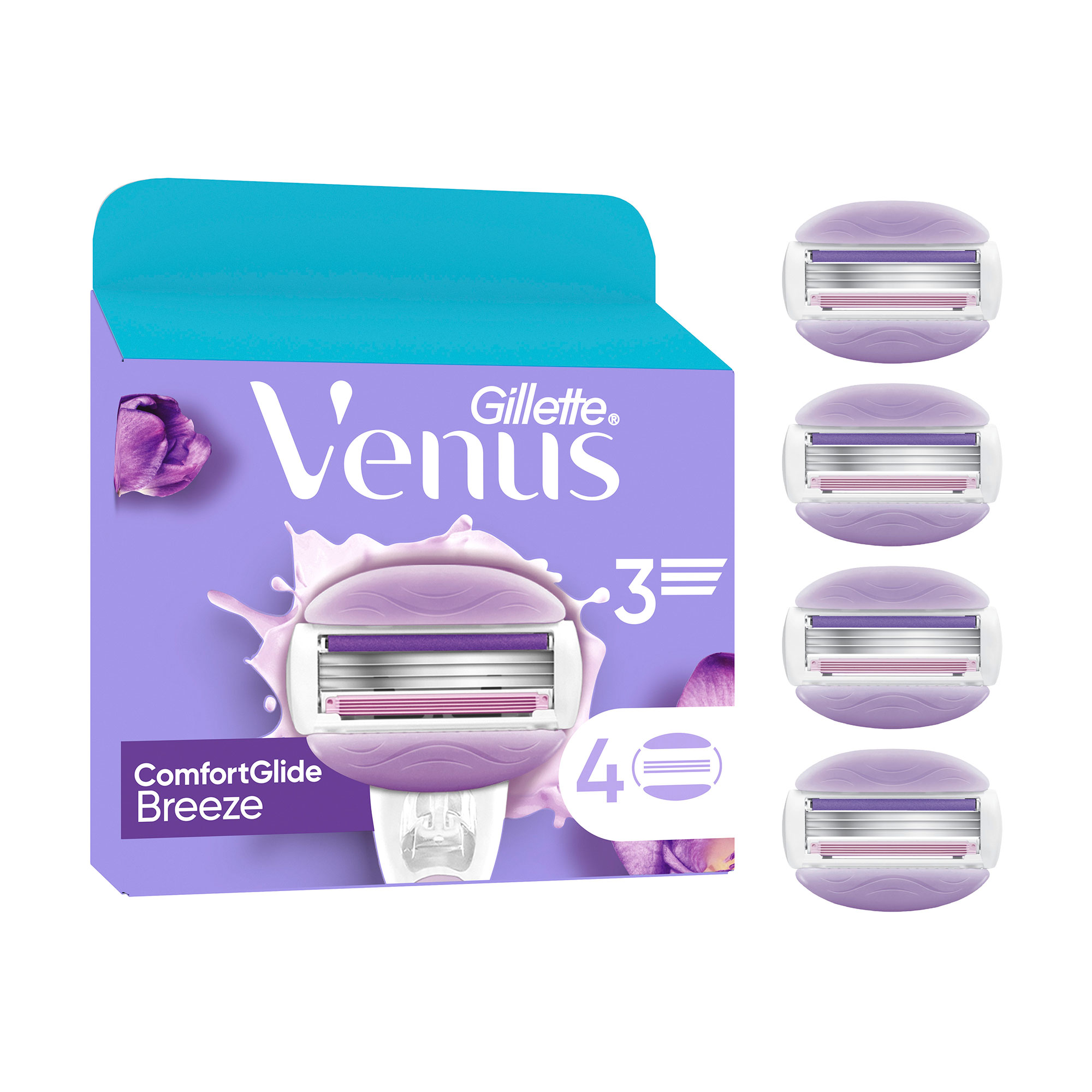 

Змінні картриджі для гоління жіночі (леза) Gillette Venus ComfortGlide Breeze, 4 шт
