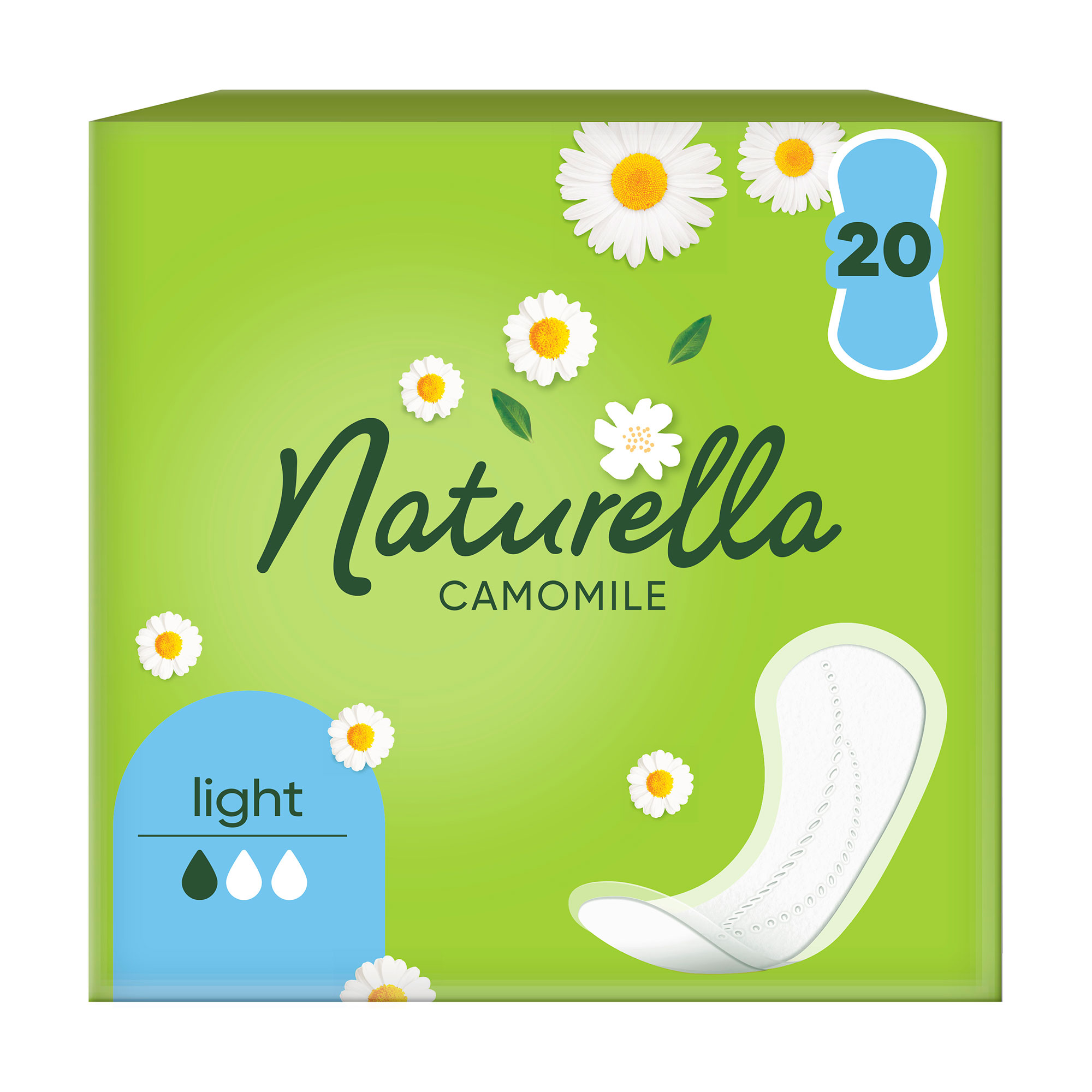 

Щоденні прокладки NATURELLA Camomile Light, 20 шт