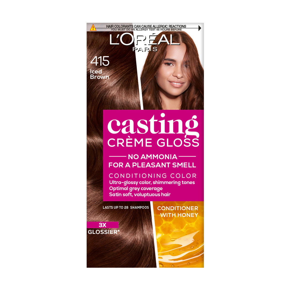 

Уцінка! Безаміачна фарба для волосся L'Oreal Paris Casting Creme Gloss 415 Морозний каштан, 180 мл