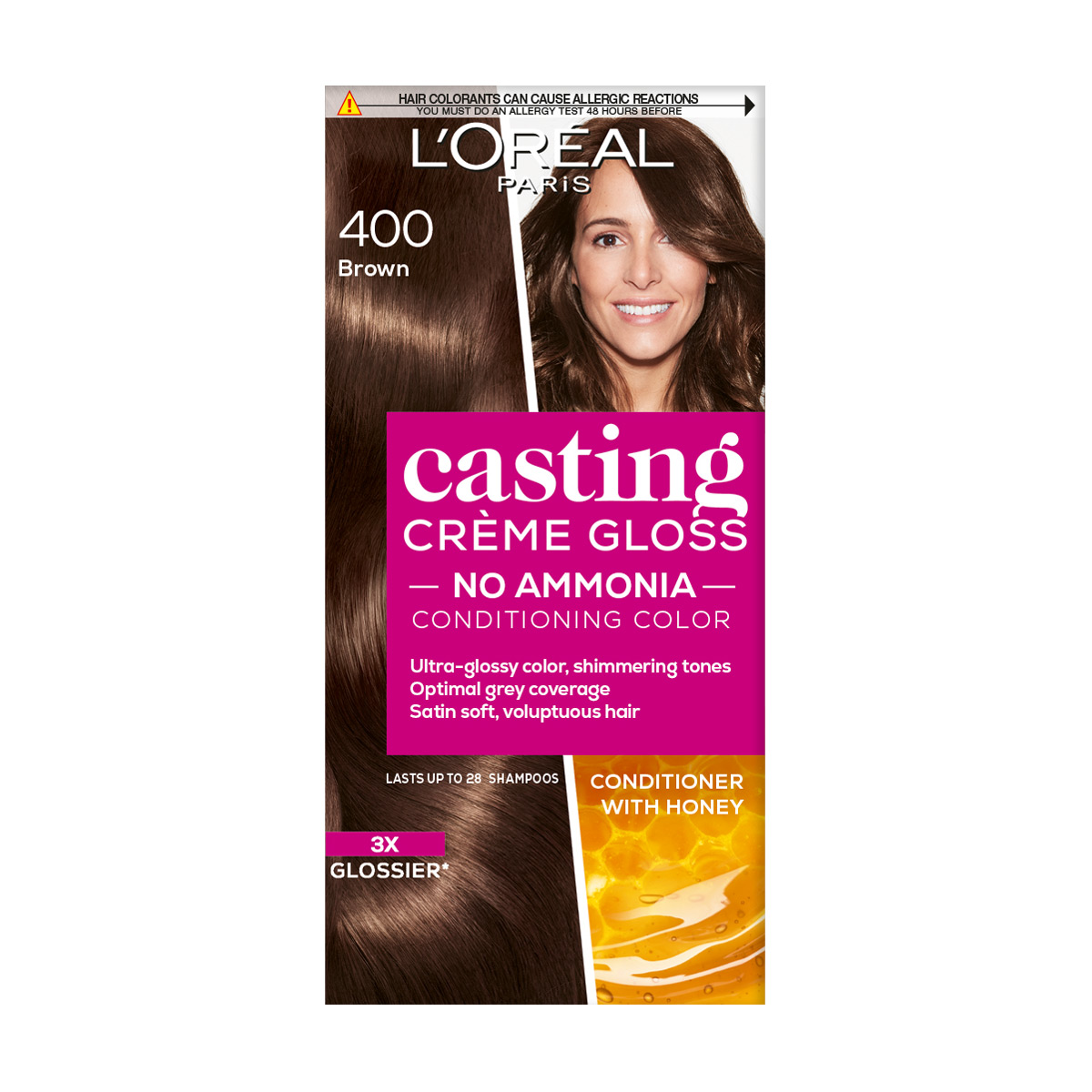 

Уцінка! Безаміачна фарба для волосся L'Oreal Paris Casting Creme Gloss 400 Каштан, 180 мл