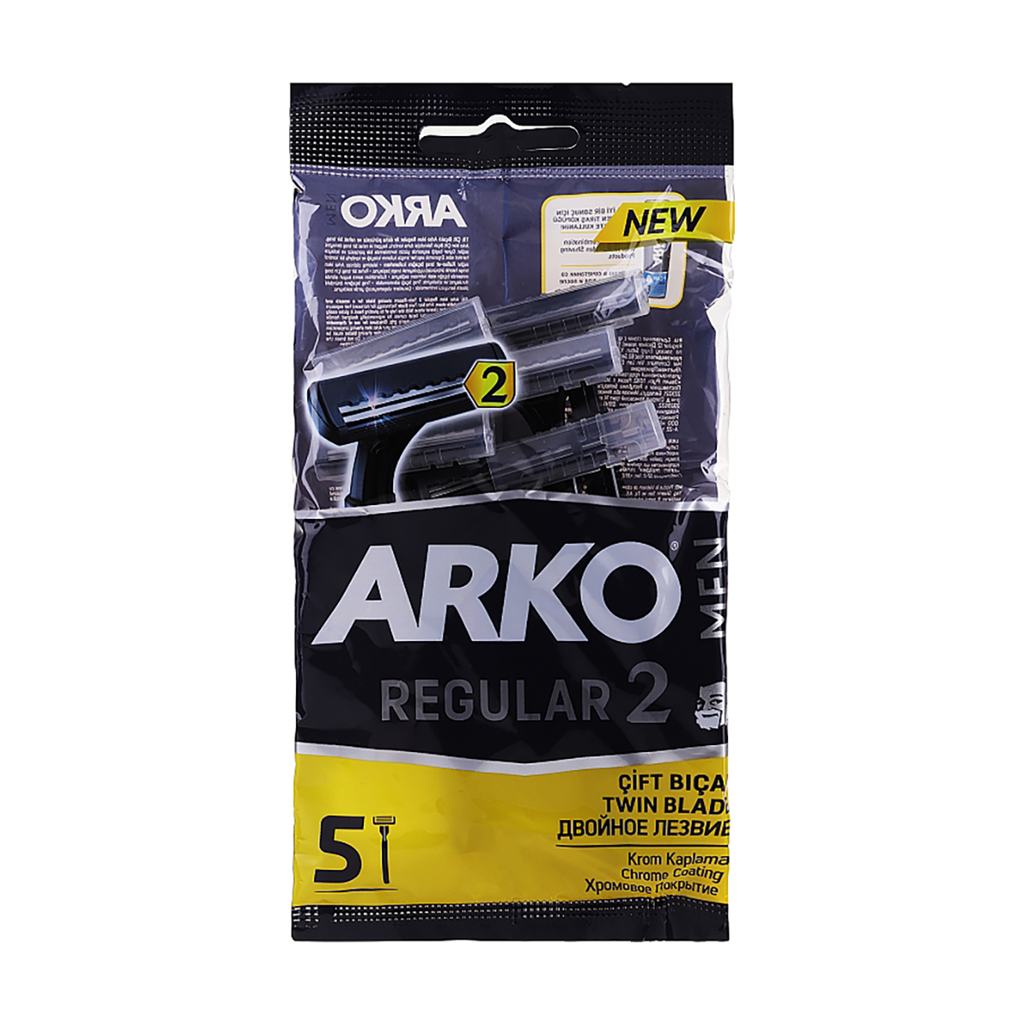 

Уцінка! Одноразові станки для гоління ARKO з ергономічною ручкою чоловічі, 5 шт