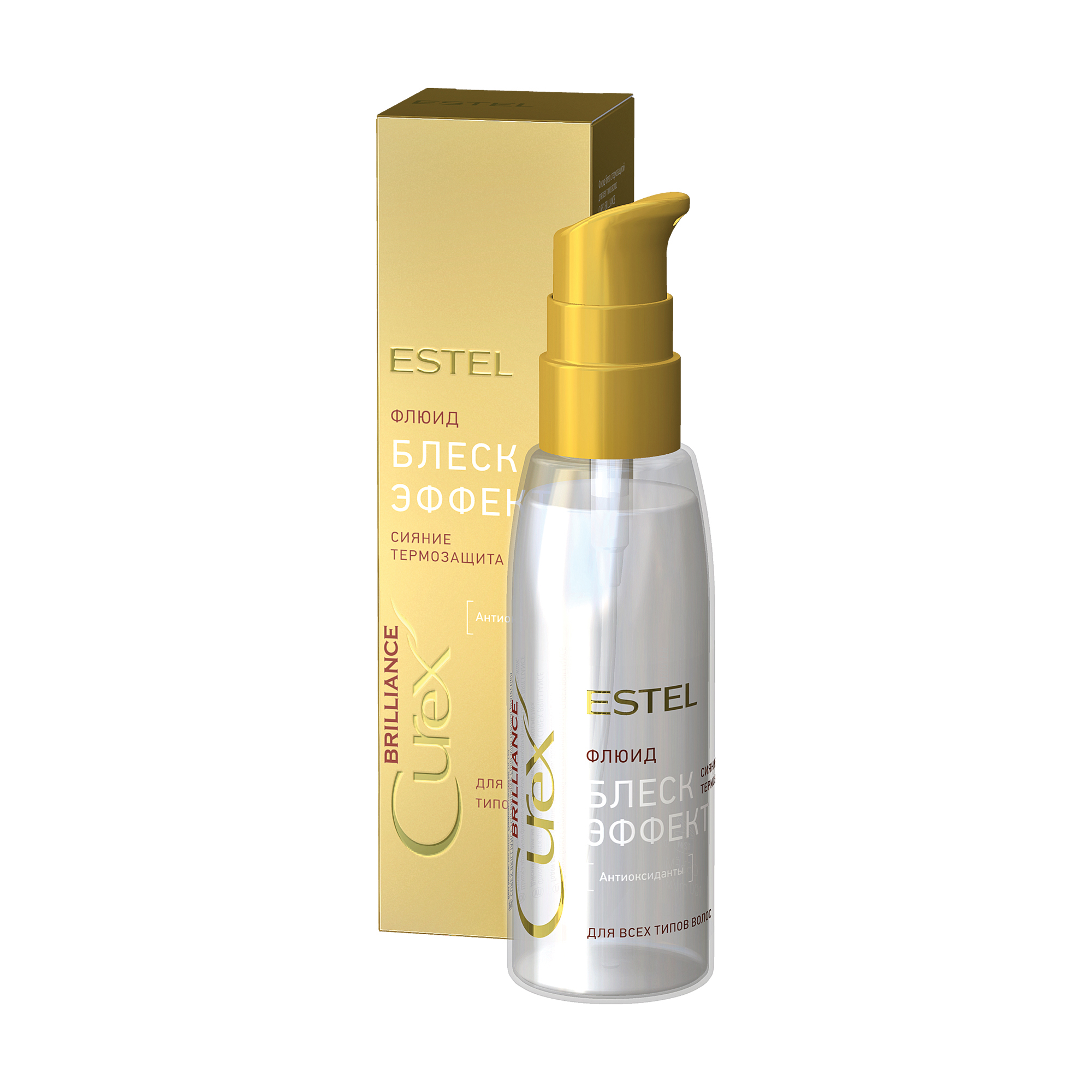 

Флюїд-блиск Estel Professional Curex Brilliance Fluid Термозахист та блиск, для всіх типів волосся, 100 мл