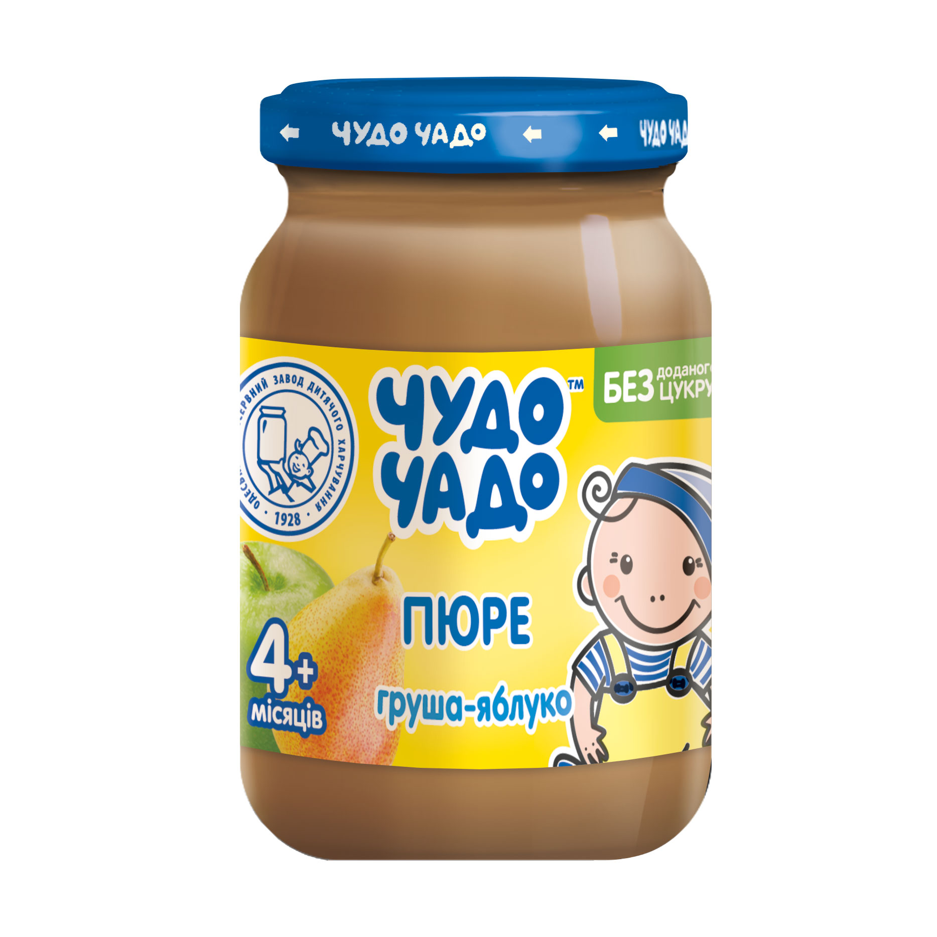 

Уцінка! Дитяче фруктове пюре Чудо-Чадо Груша та яблуко, без цукру, від 4 місяців, 170 г