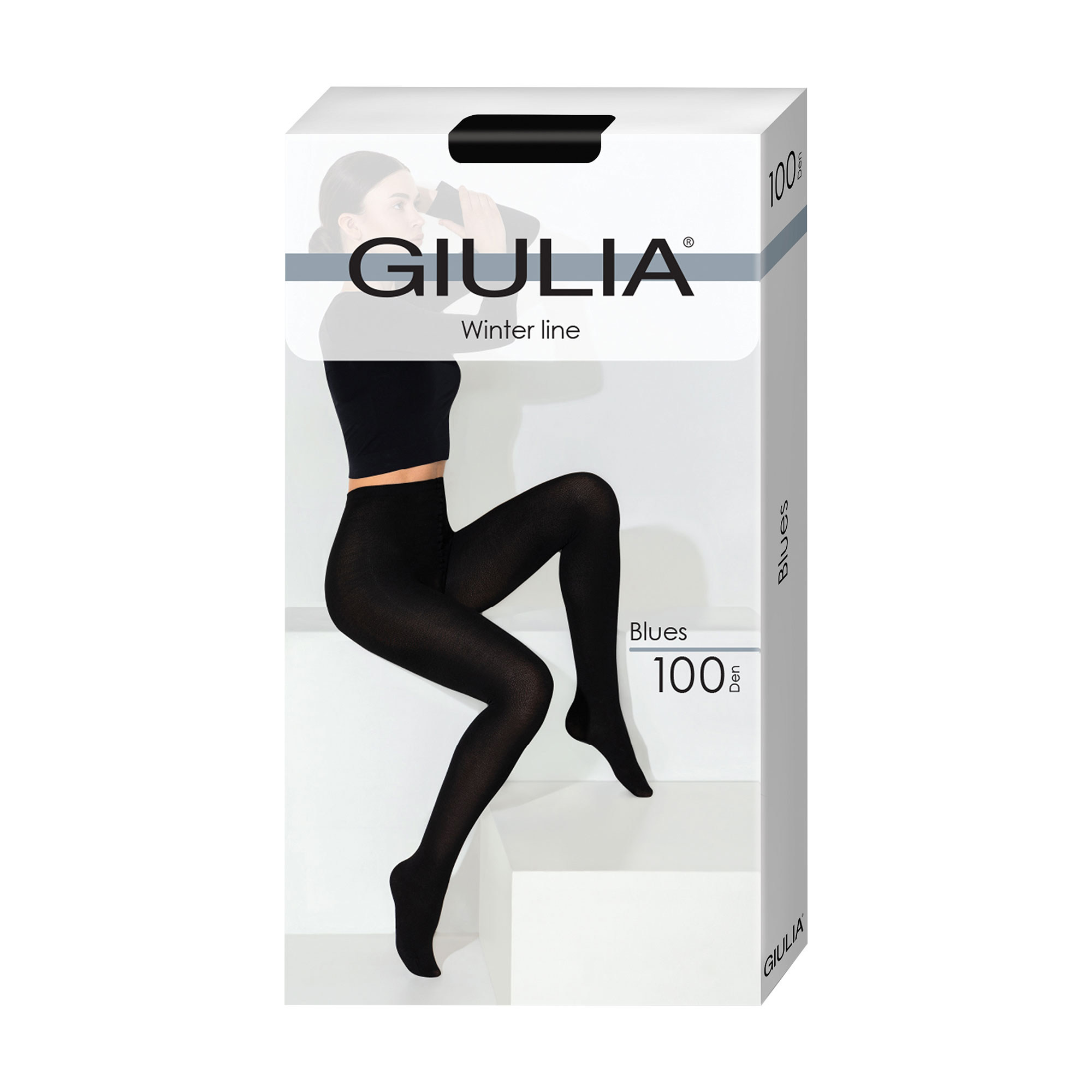 

Теплі колготки жіночі Giulia Blues без шортиків, 100 DEN, Nero, розмір 5