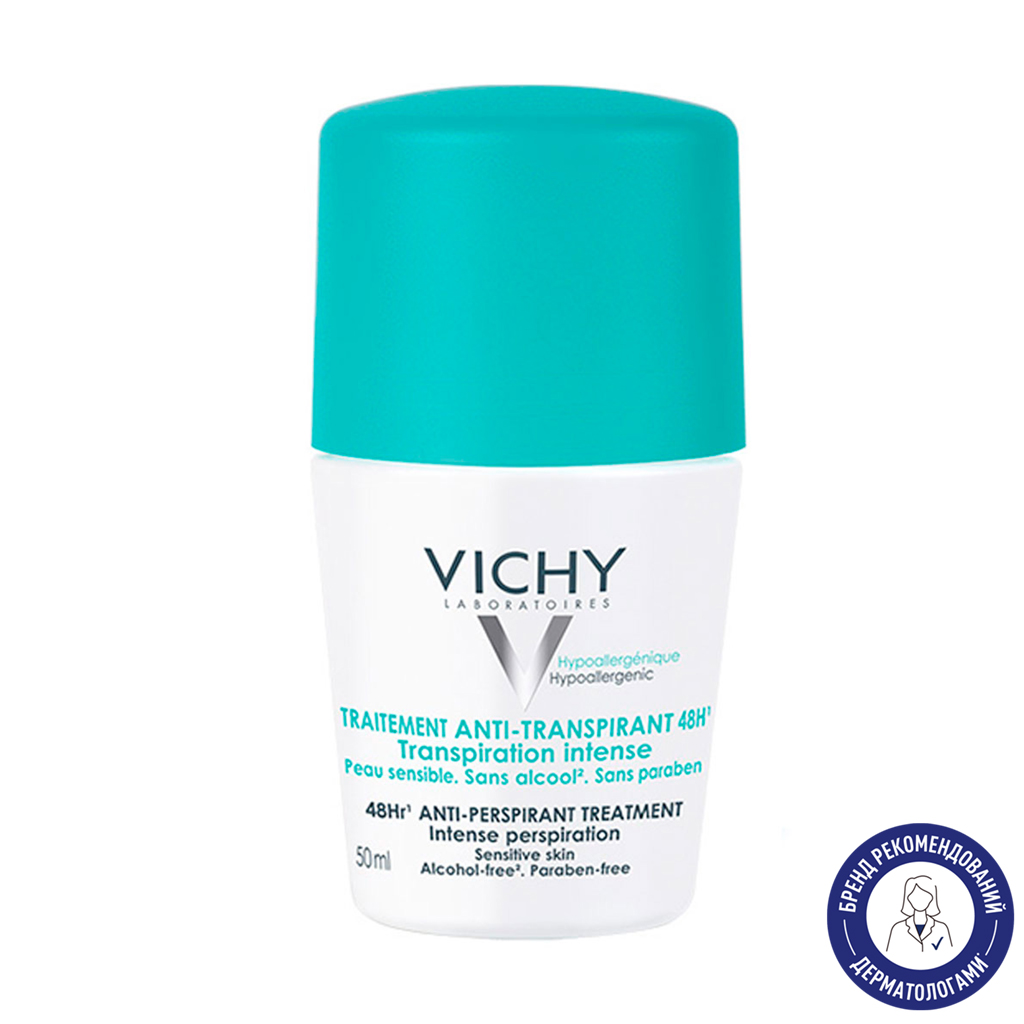 

Кульковий дезодорант-антиперспірант Vichy 48 H Anti-Perspirant Treatment, жіночий, 50 мл