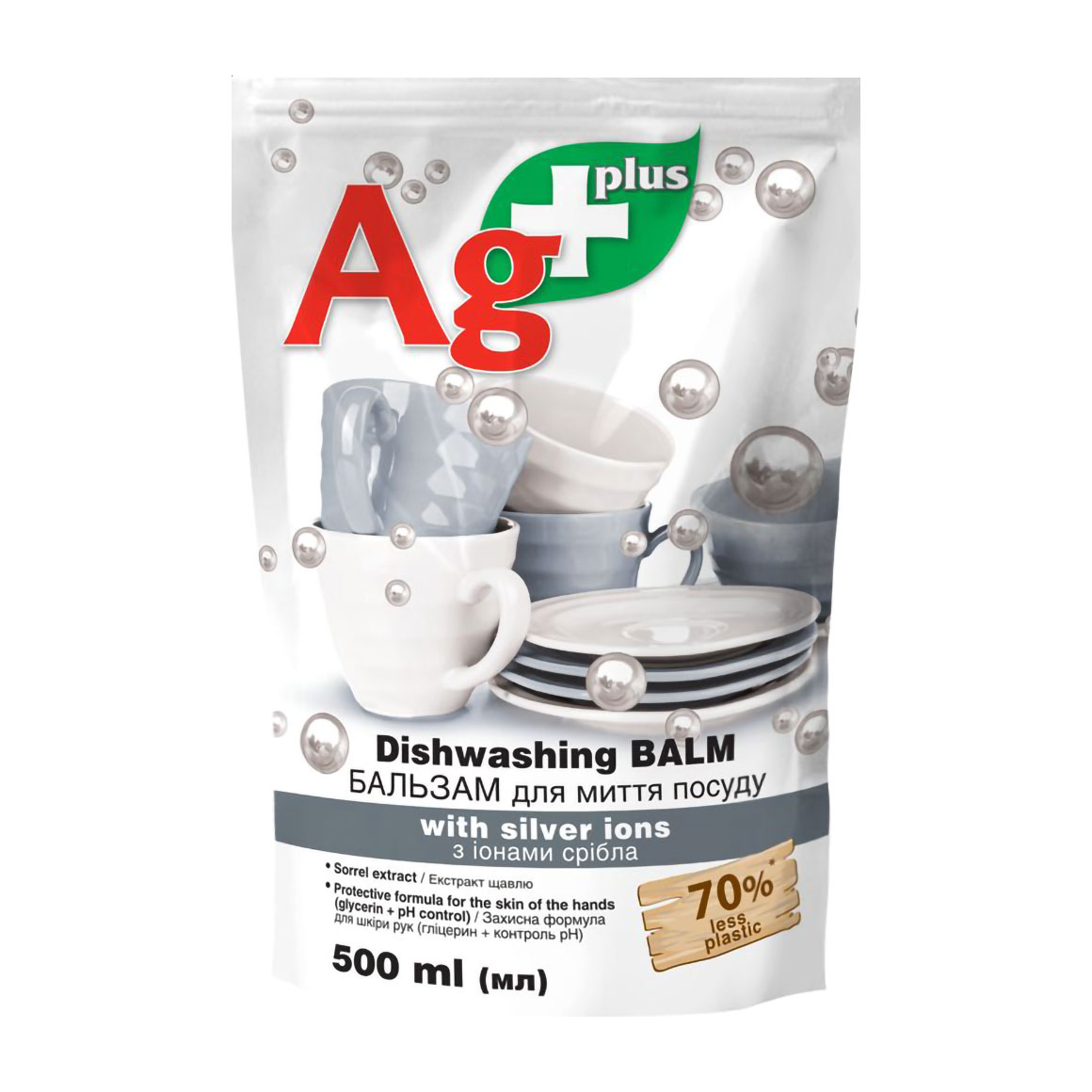 

Бальзам для миття посуду Bio Formula Ag + з іонами срібла, 500 мл (дойпак)